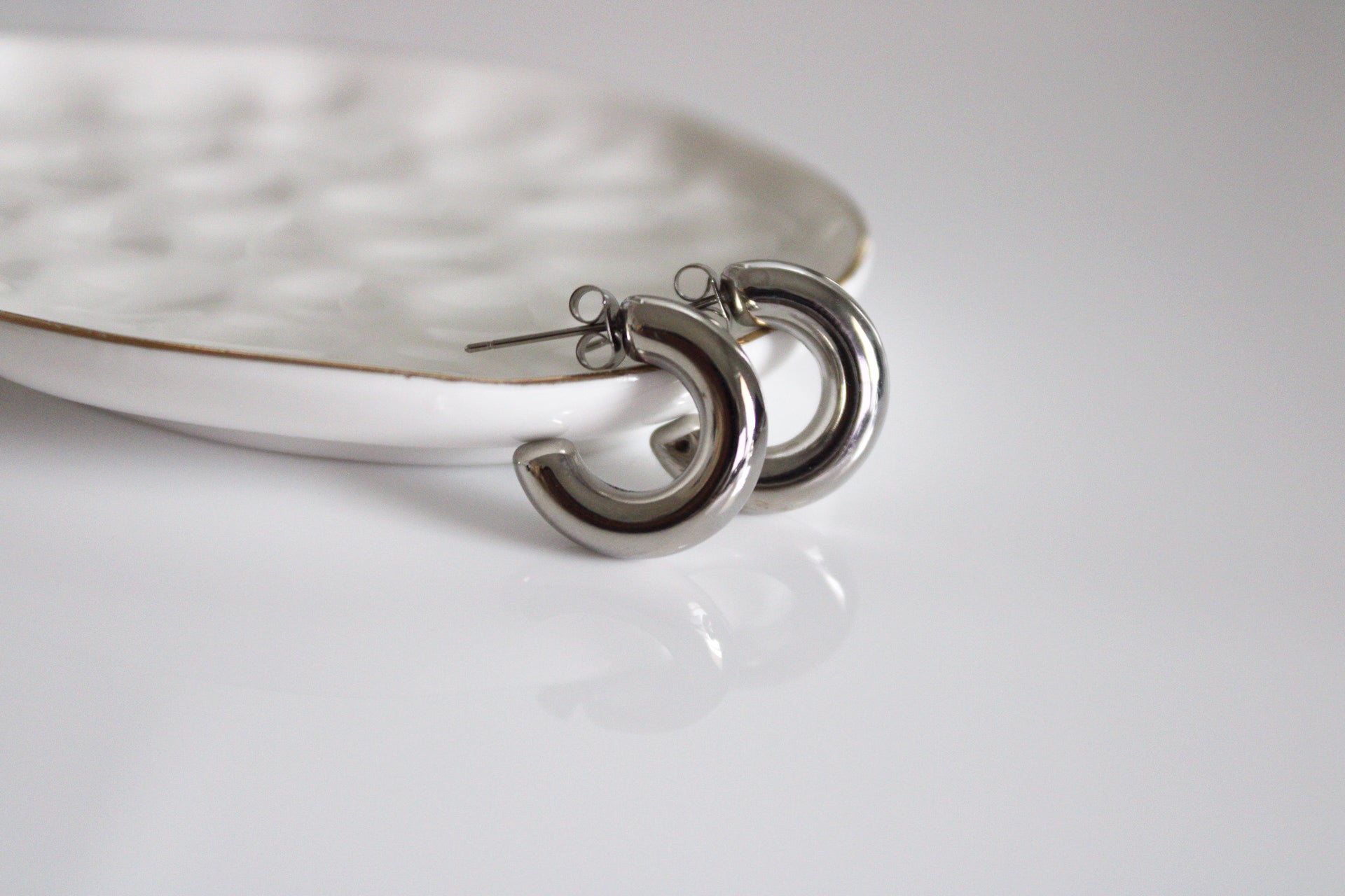 Chunky Mini Hoops | Silver