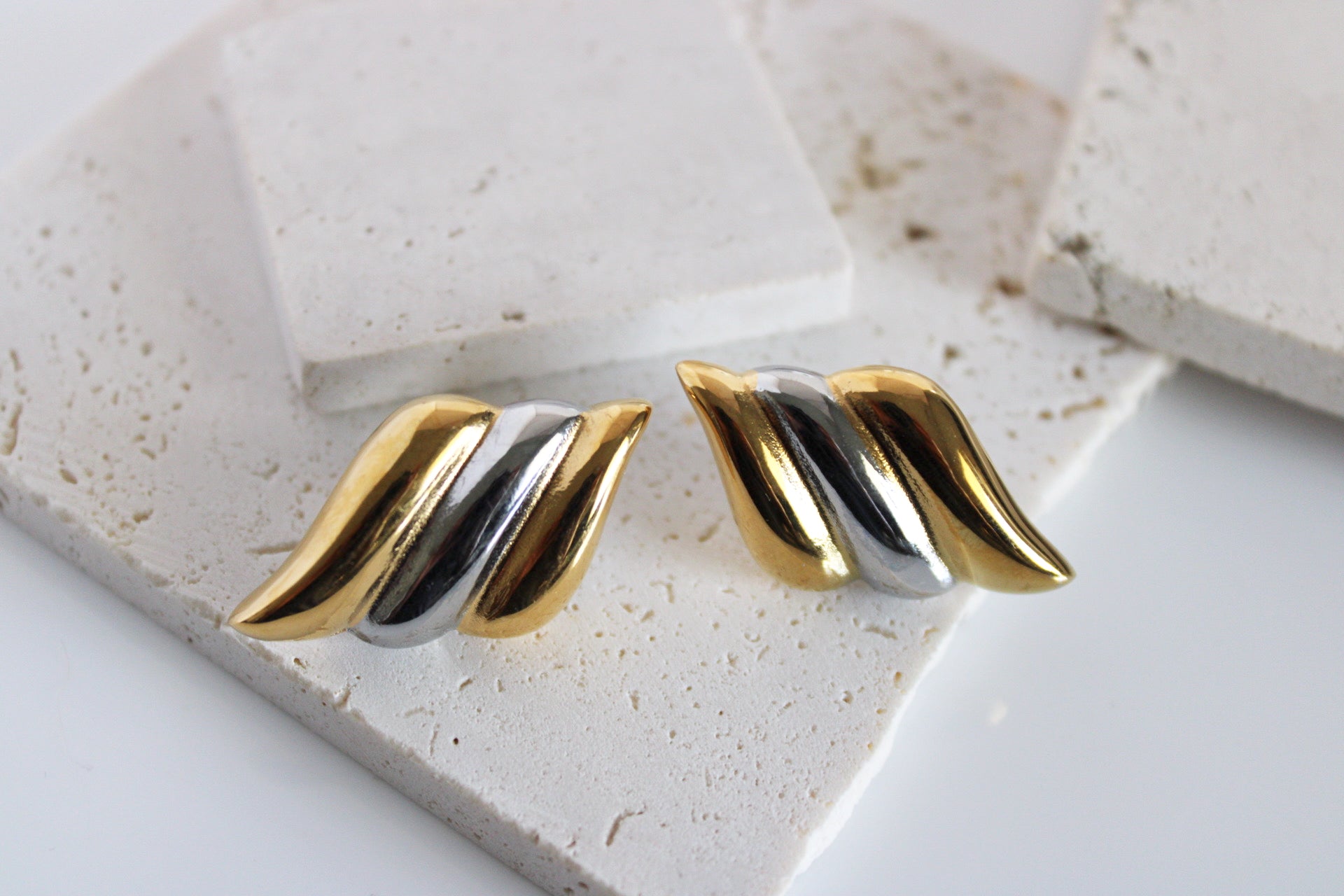Winged Mixed Metal Earrings