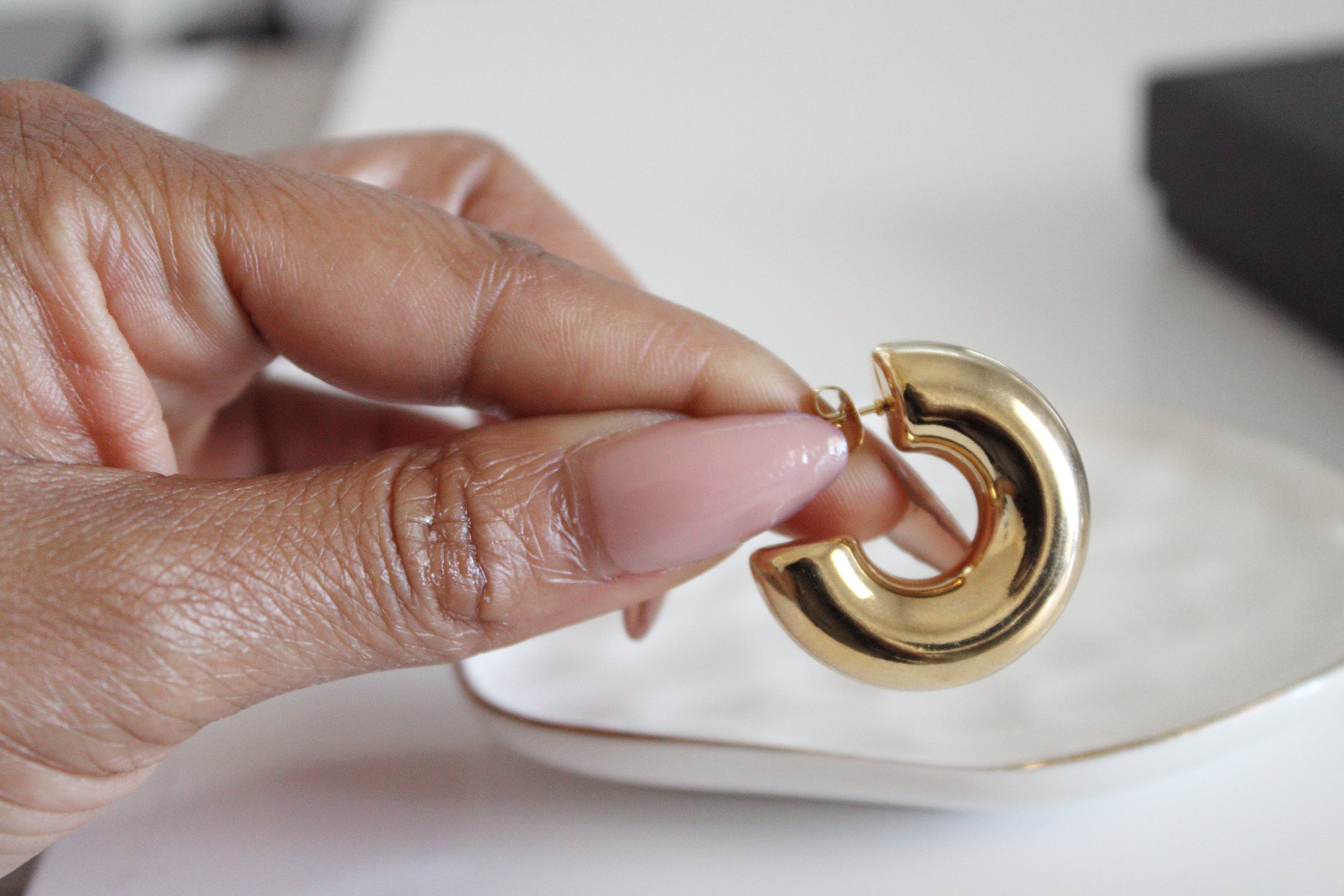 Chunky Thick Earrings | Gold