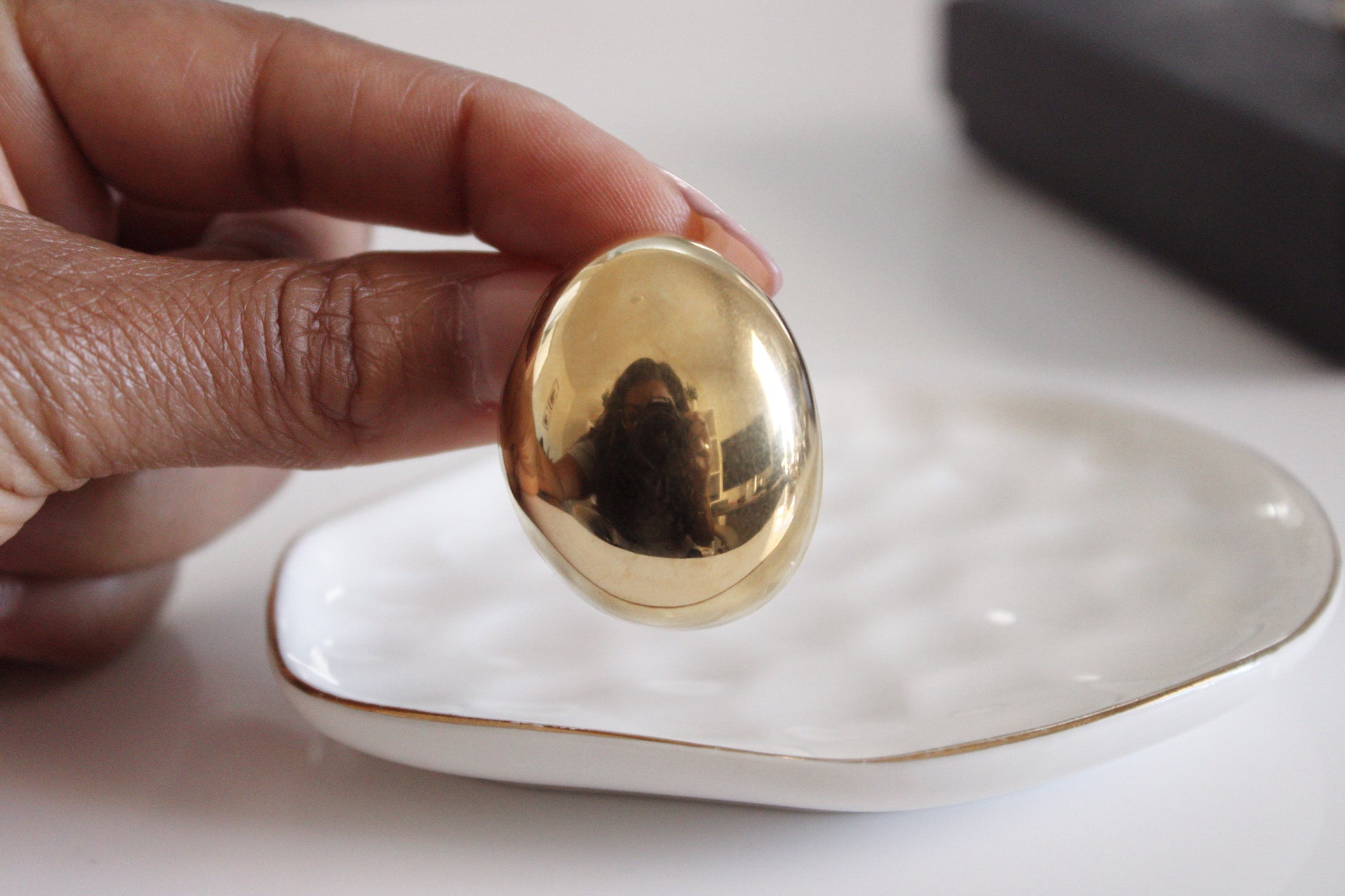 Oversized Oval Stud Earrings | Gold