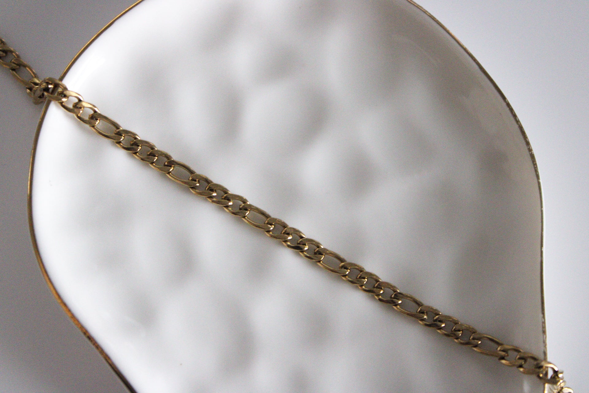 Figaro Chain Anklet | Gold