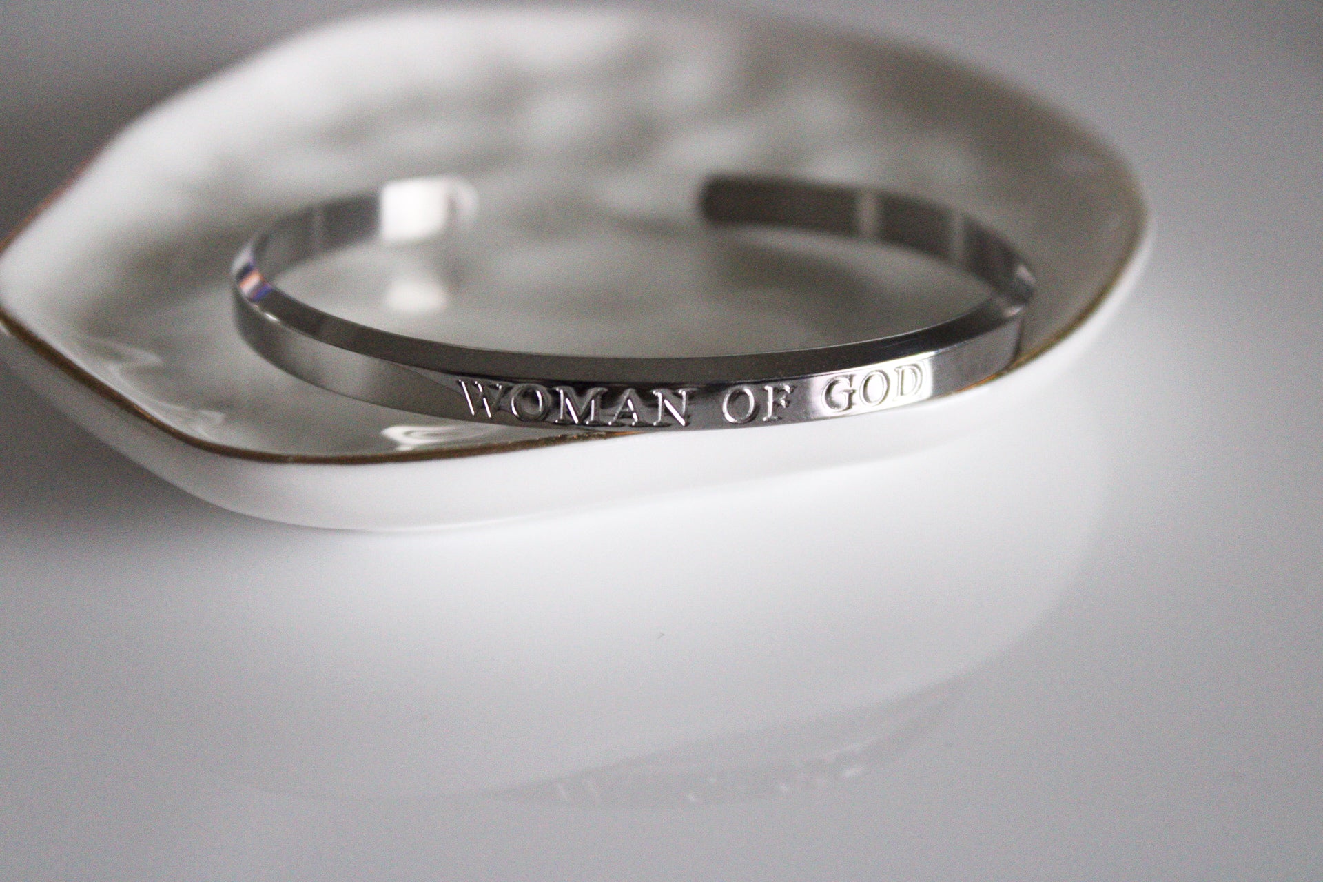 Woman of God Bangle | Silver