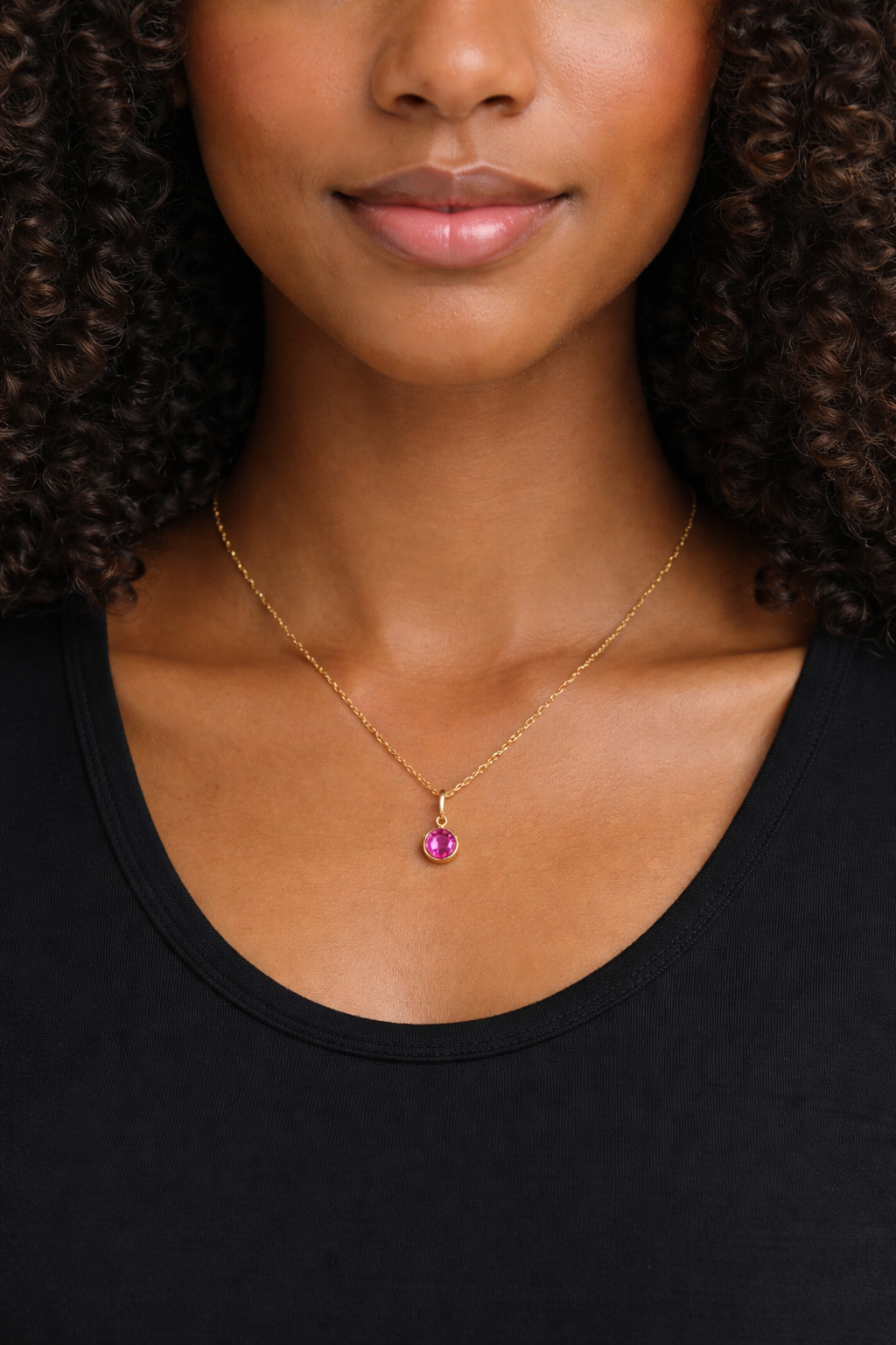 Birthstone Necklace | Classic Round Pendant