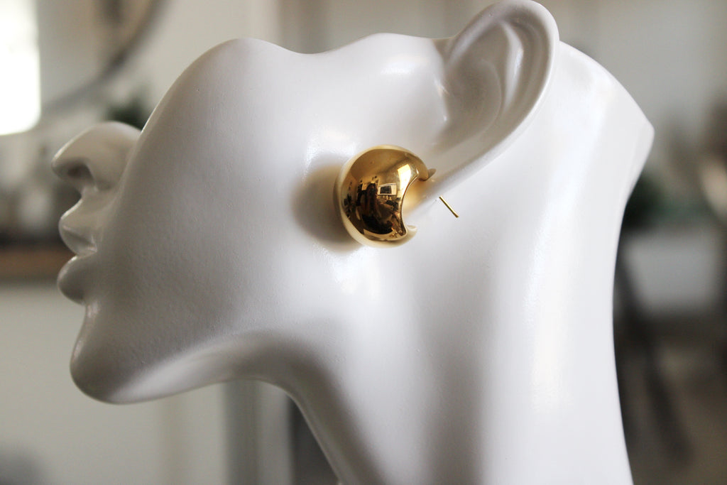 Small Bulb Stud Earrings | Gold