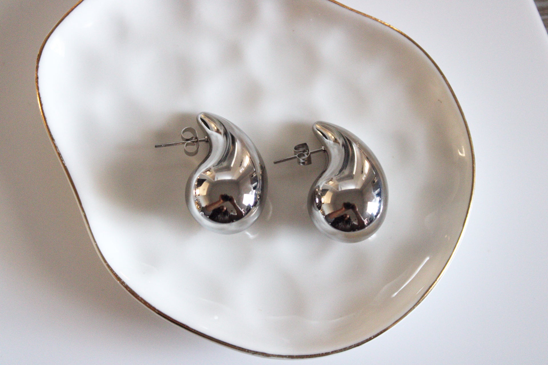 Drop Earrings Large | Silver