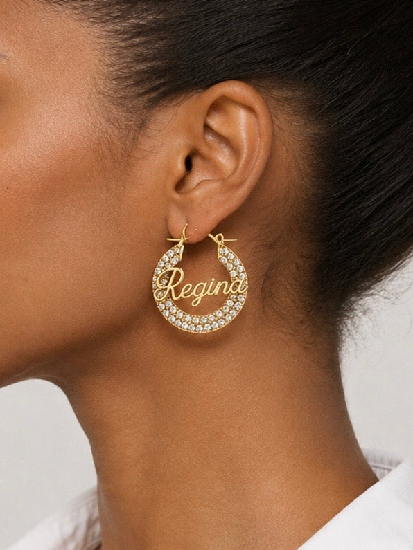 Custom Bamboo Bling Earrings