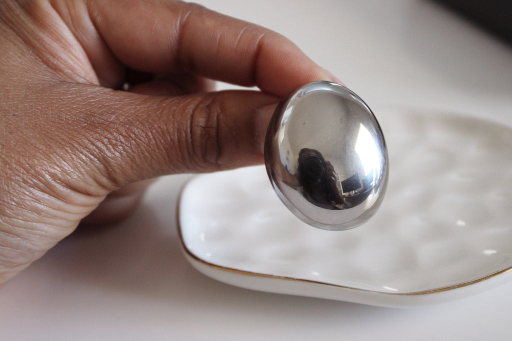Oversized Oval Stud Earrings | Silver