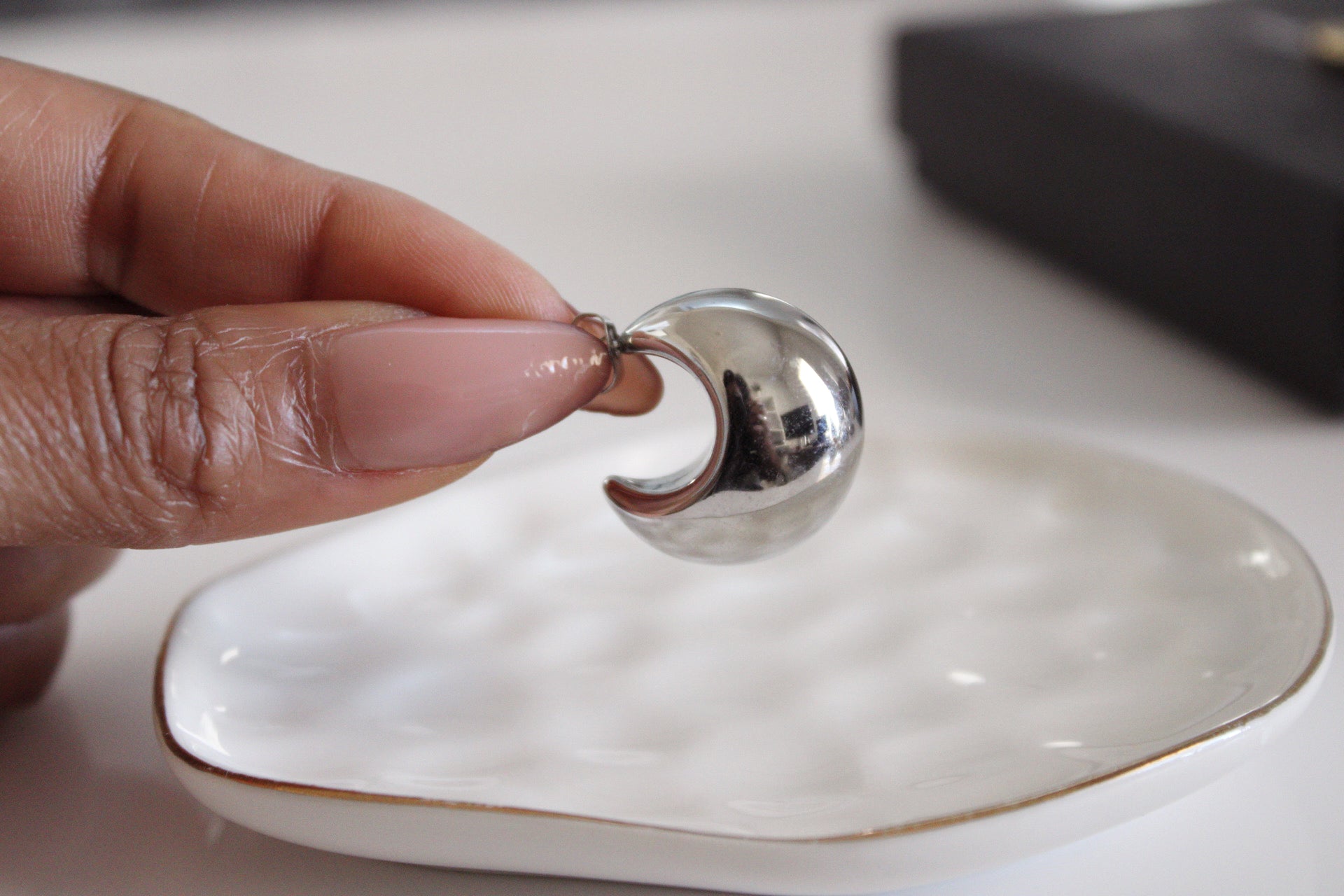 Small Bulb Stud Earrings | Silver