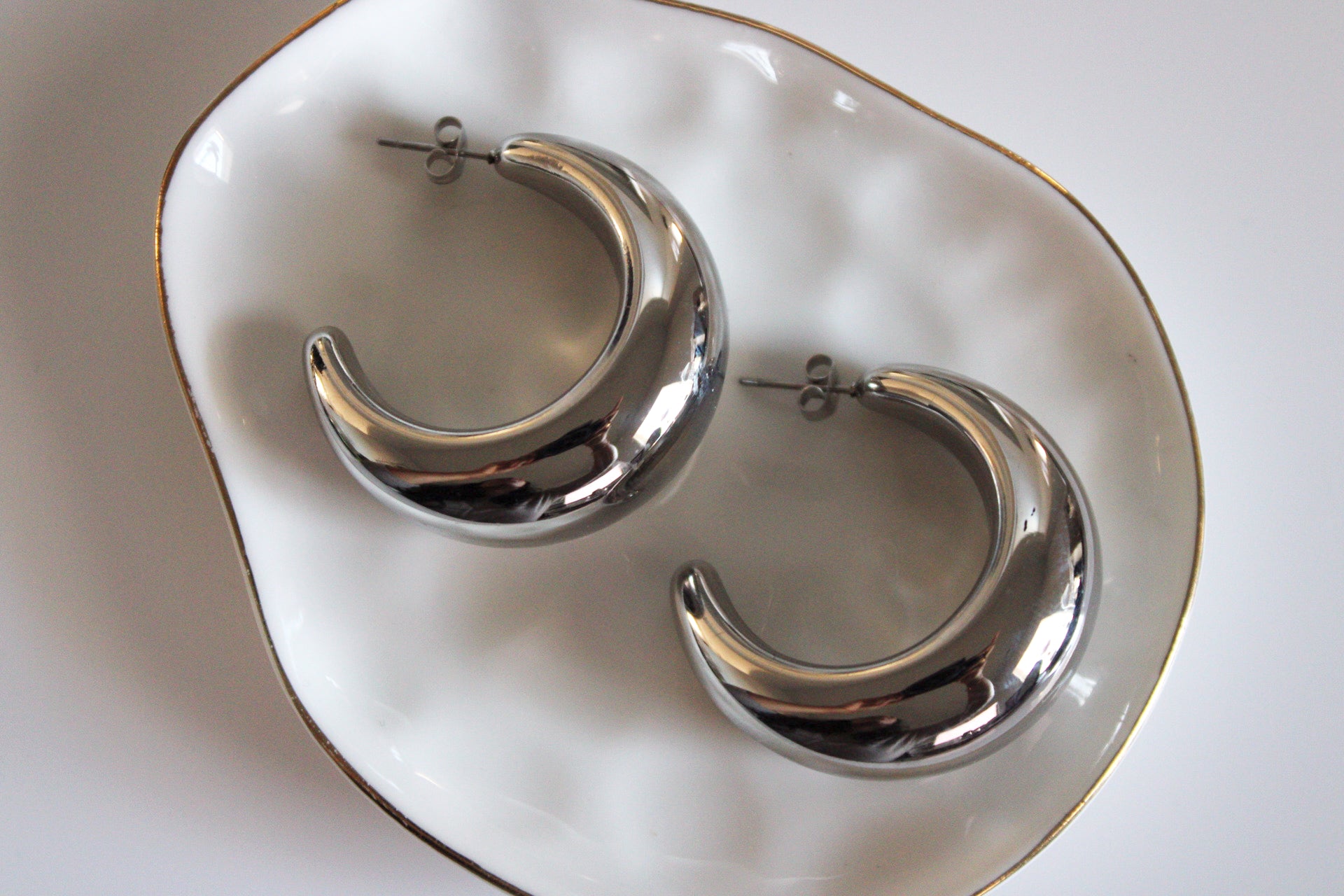 Moon Hoops | Silver