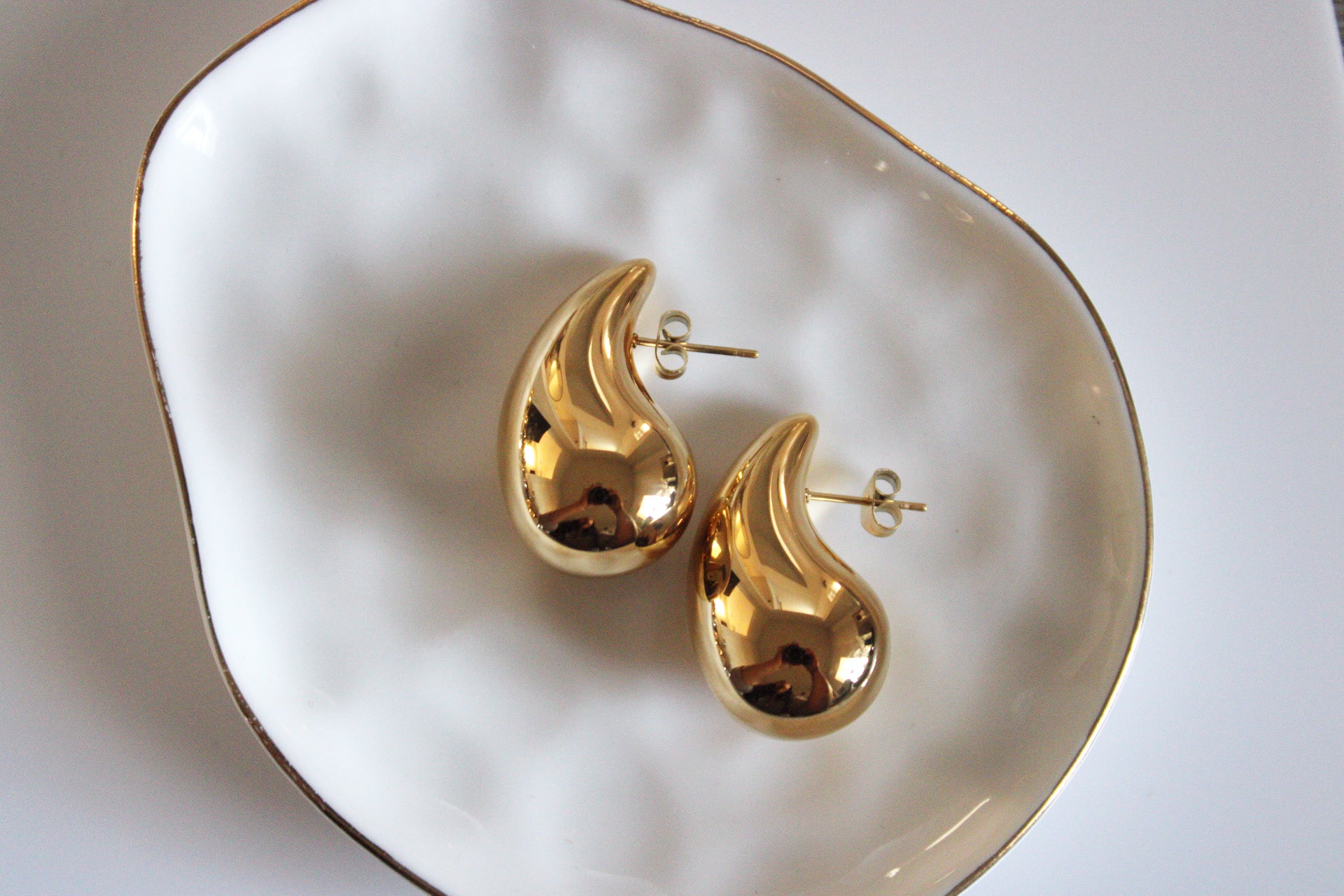 Drop Earrings Large | Gold
