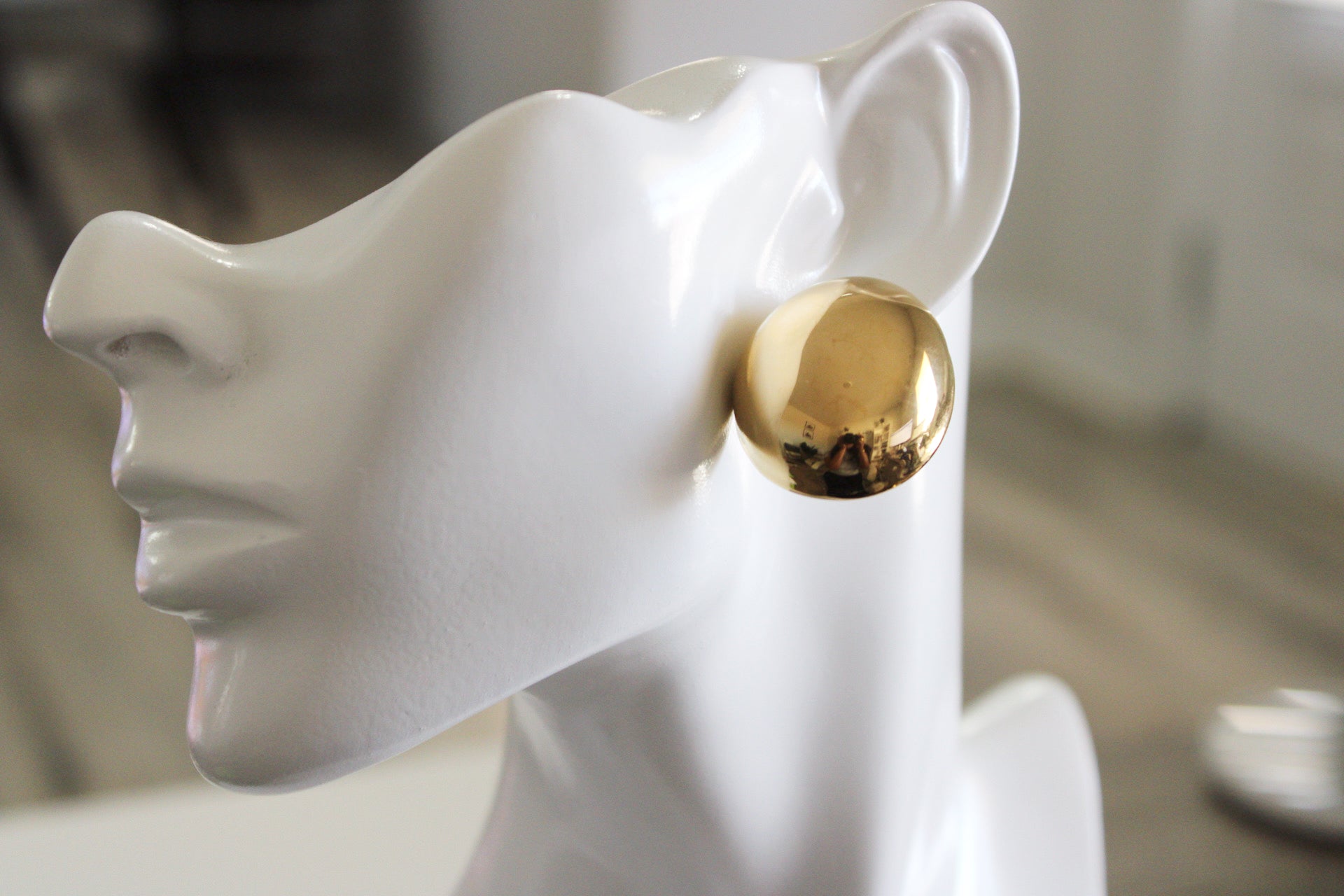 Oversized Oval Stud Earrings | Gold