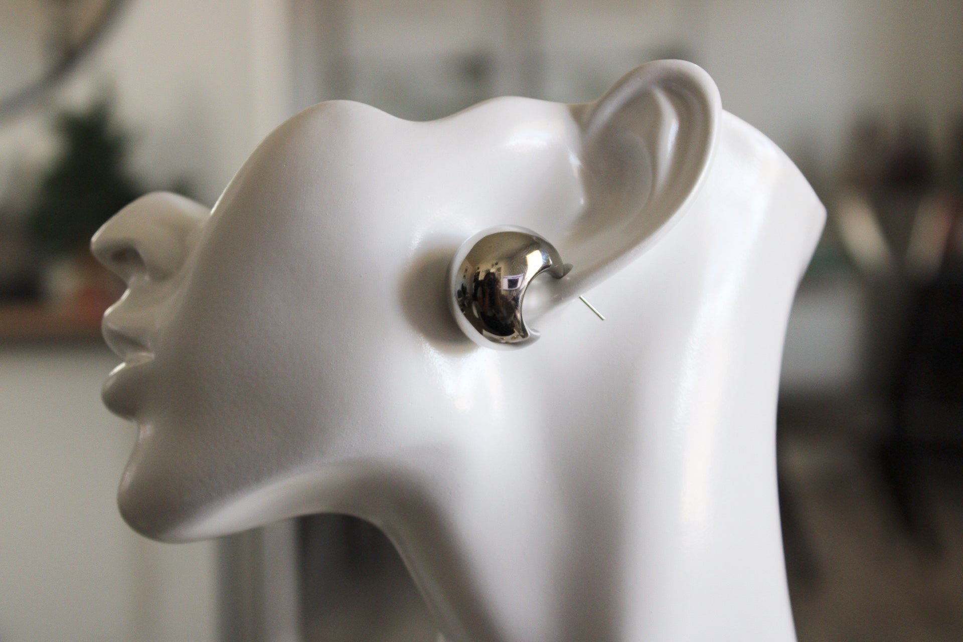 Small Bulb Stud Earrings | Silver