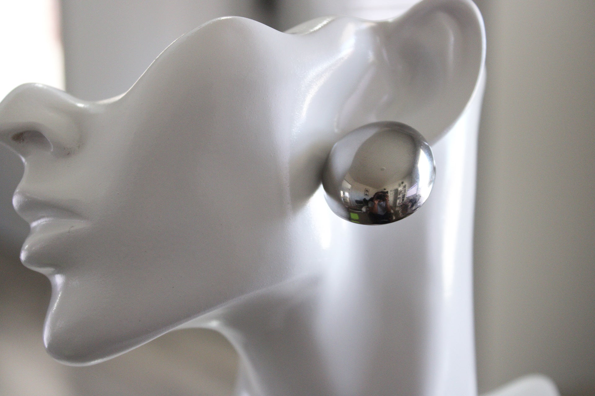 Oversized Oval Stud Earrings | Silver