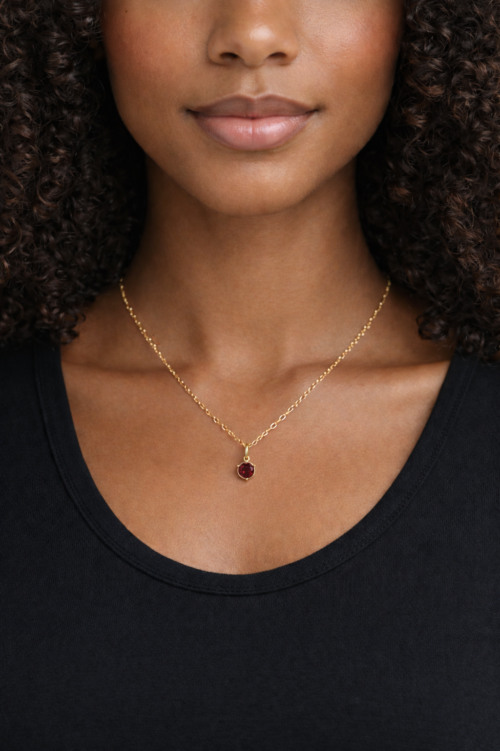 Birthstone Necklace | Classic Round Pendant
