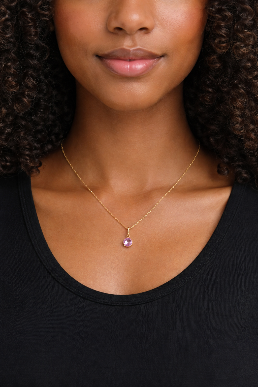 Birthstone Necklace | Classic Round Pendant
