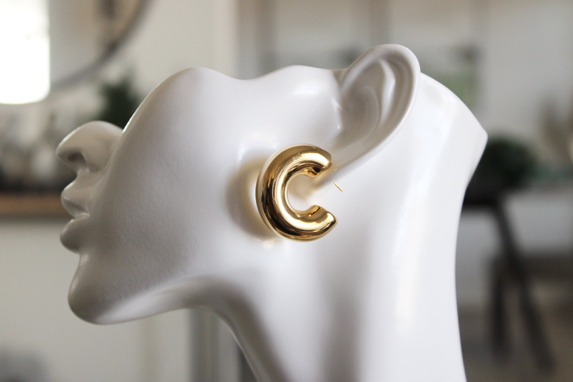 Chunky Thick Earrings | Gold