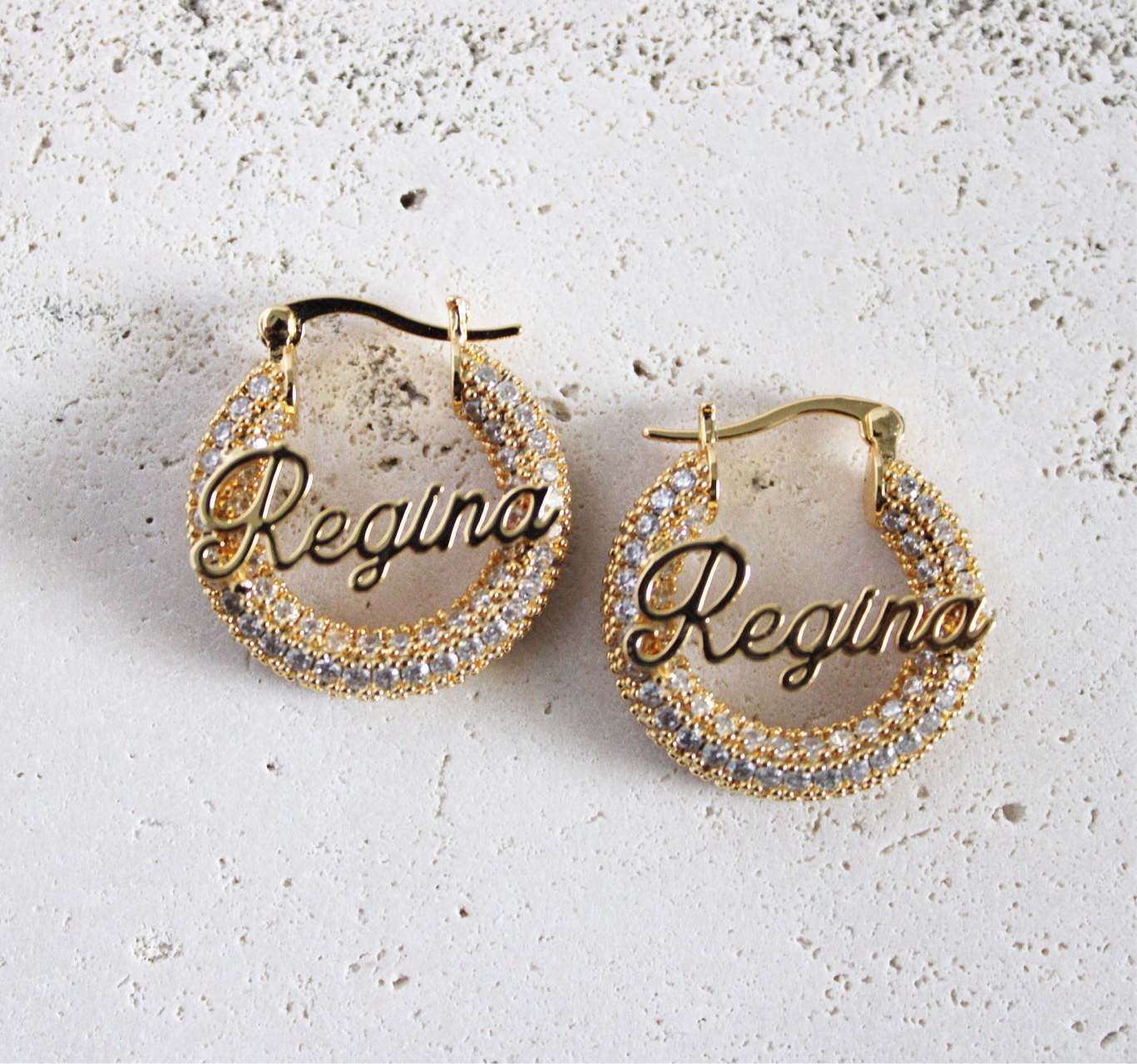 Custom Bamboo Bling Earrings