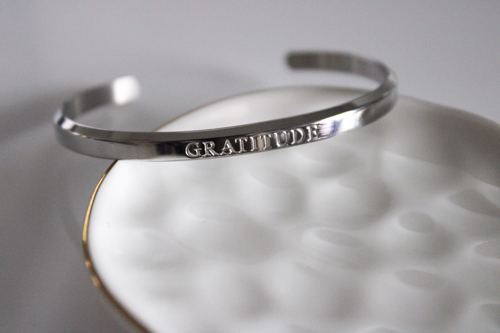 Gratitude Bangle | Silver