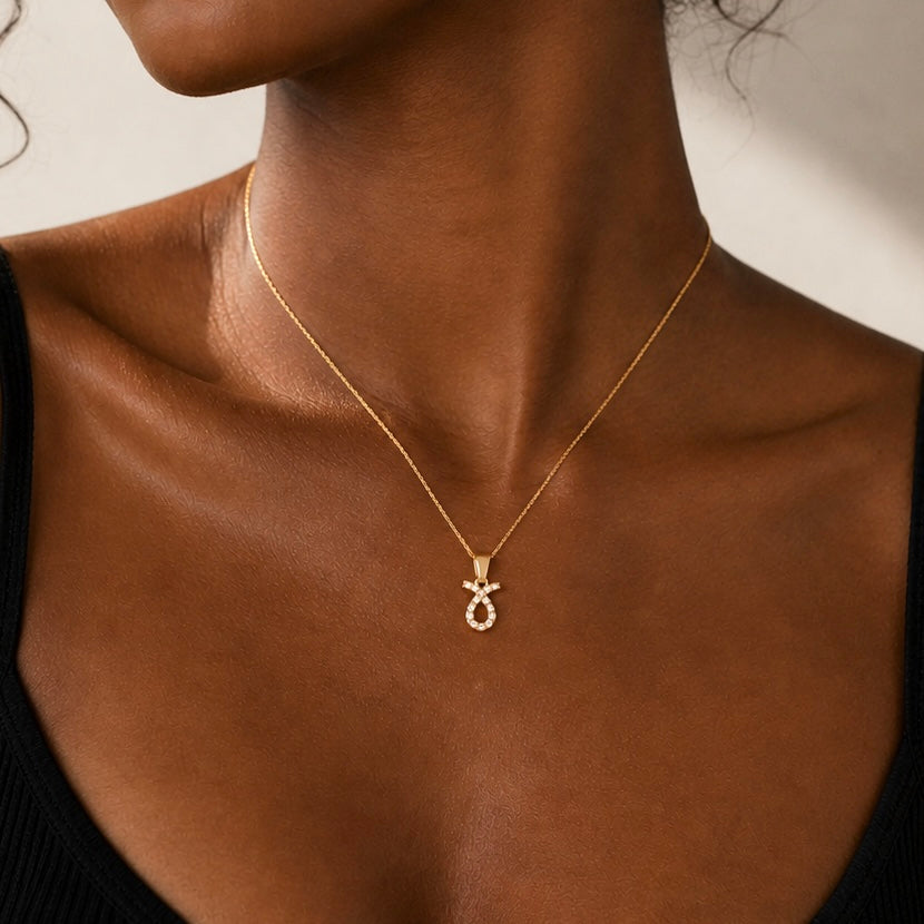 Dainty Pave Zodiac Necklace