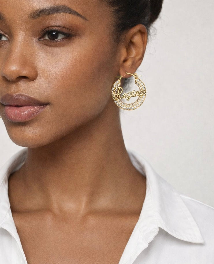 Custom Bamboo Bling Earrings