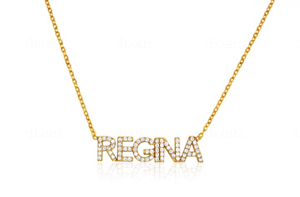 All Caps Name Necklace