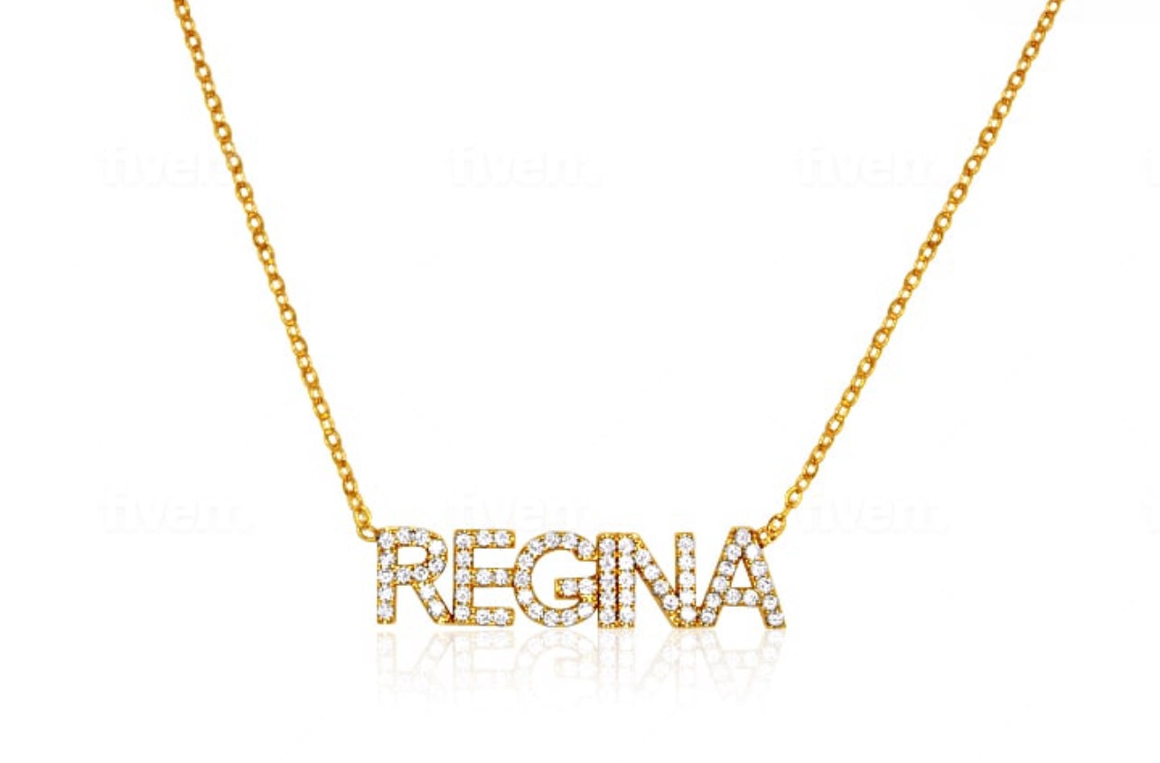 All Caps Name Necklace