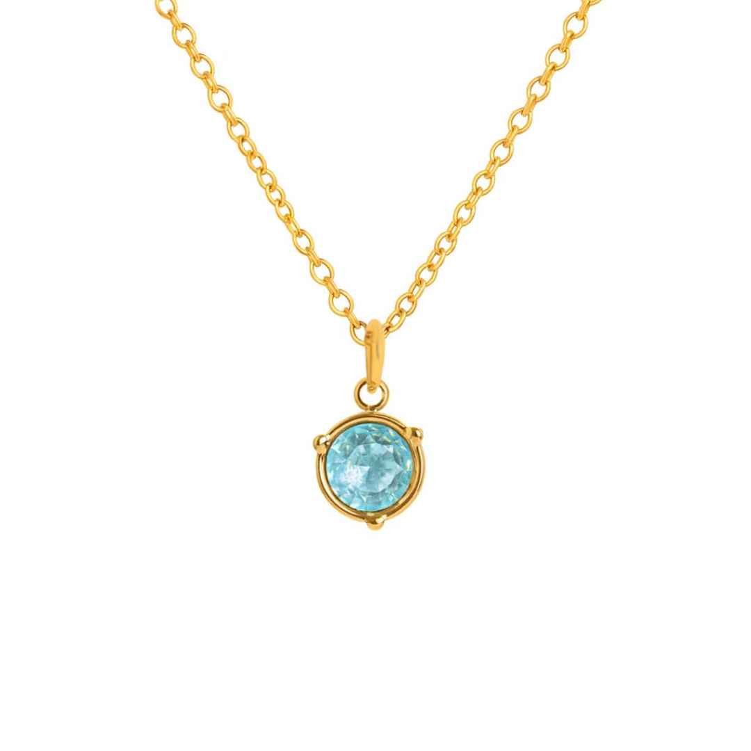 Birthstone Necklace | Classic Round Pendant