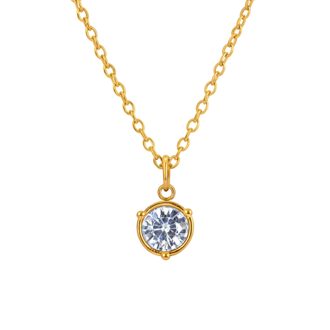 Birthstone Necklace | Classic Round Pendant
