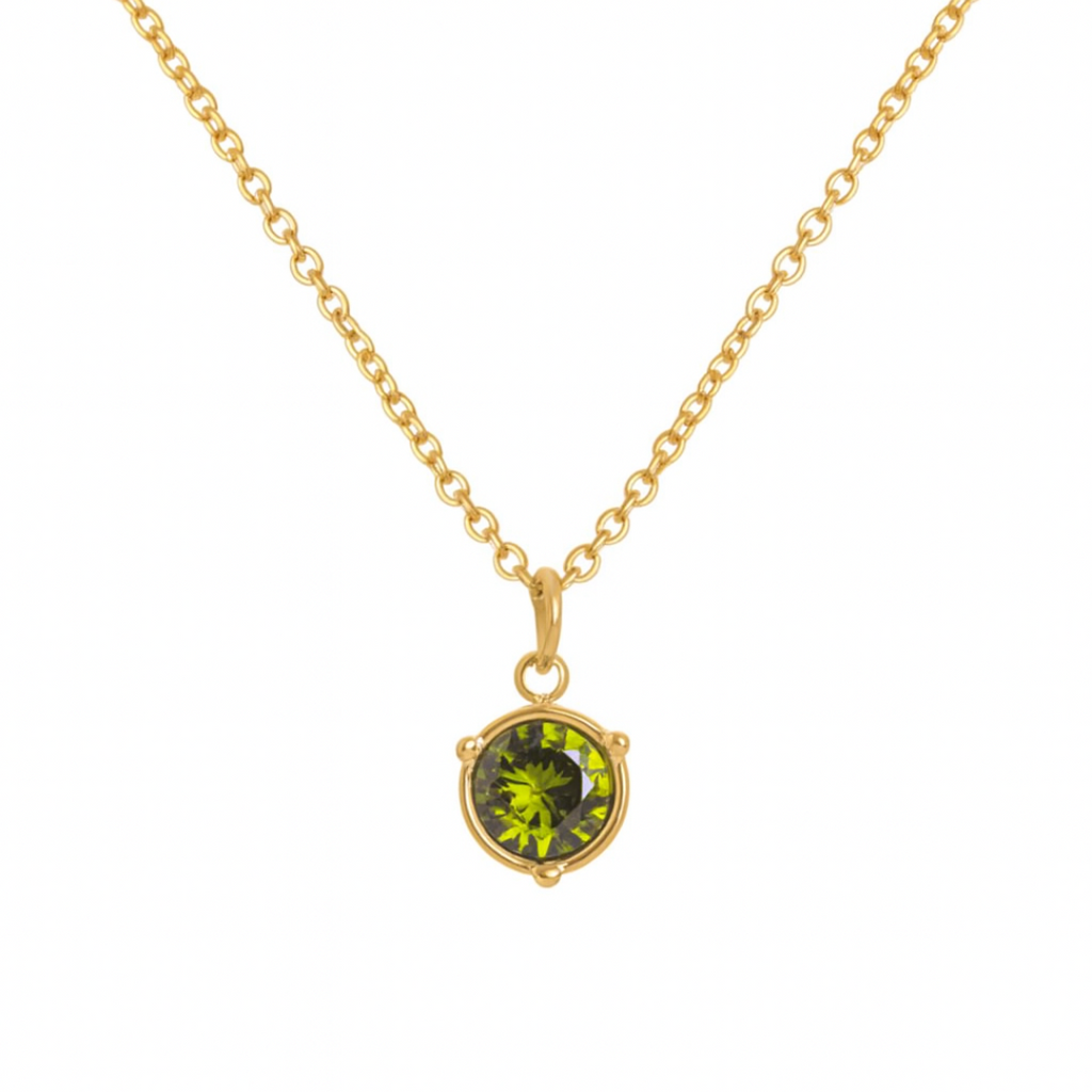 Birthstone Necklace | Classic Round Pendant