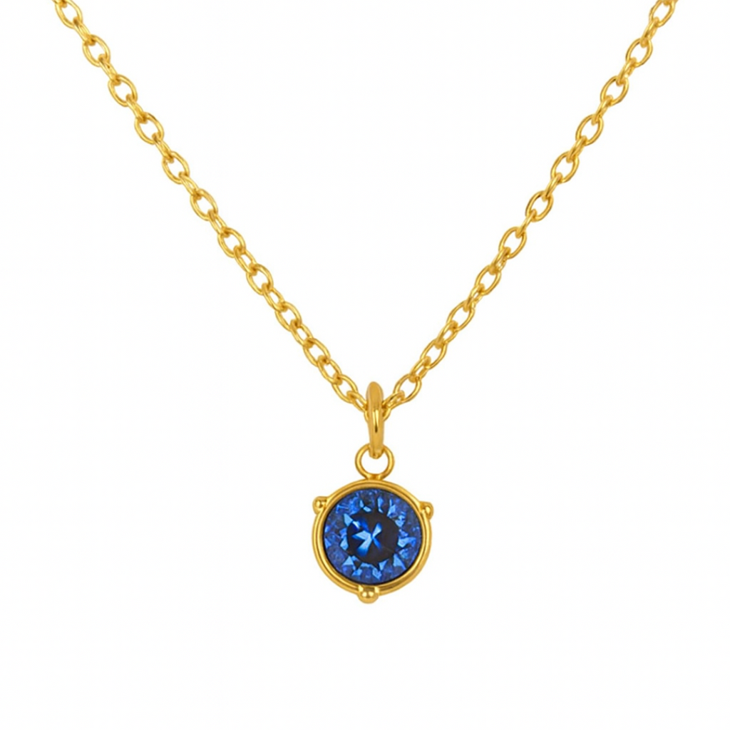 Birthstone Necklace | Classic Round Pendant