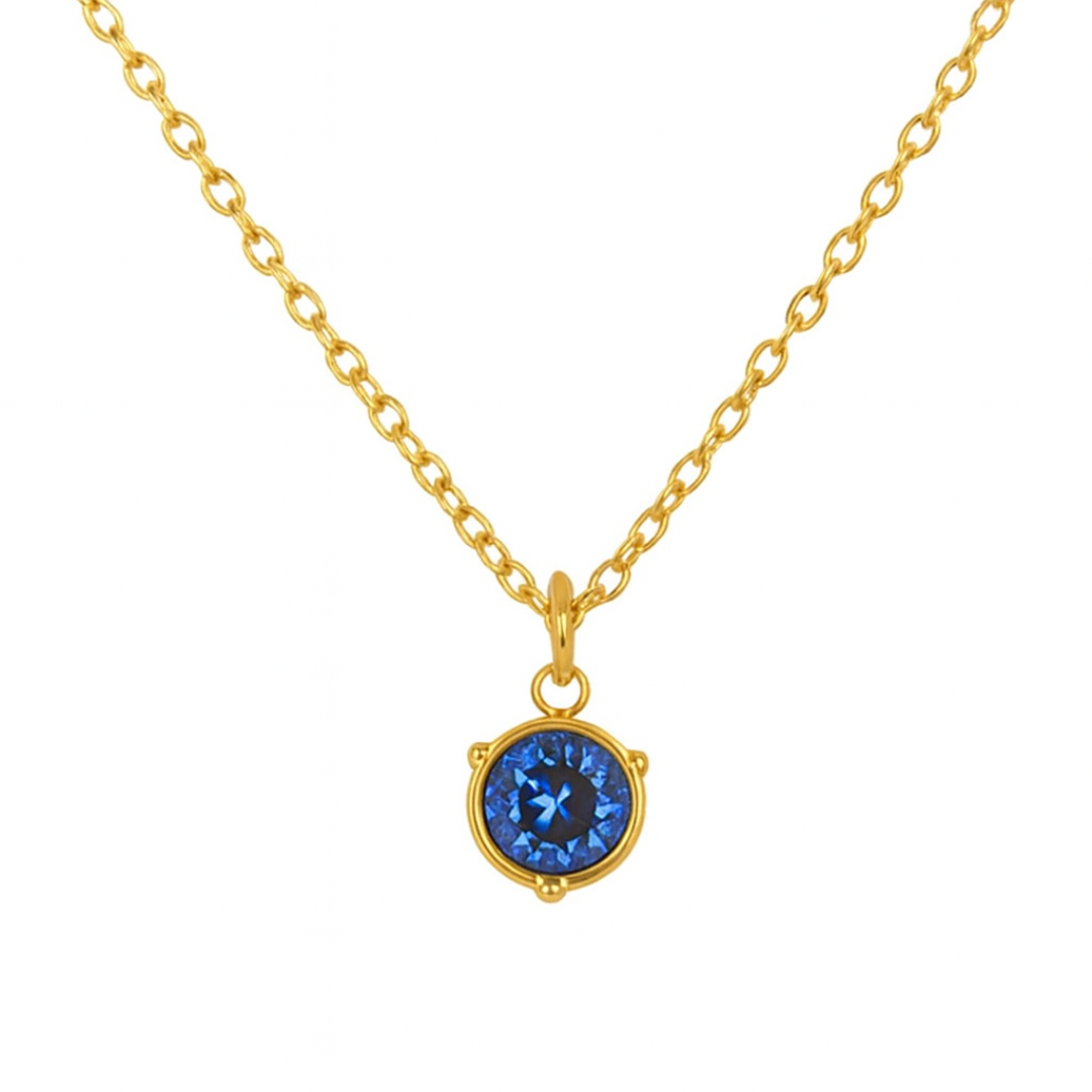Birthstone Necklace | Classic Round Pendant