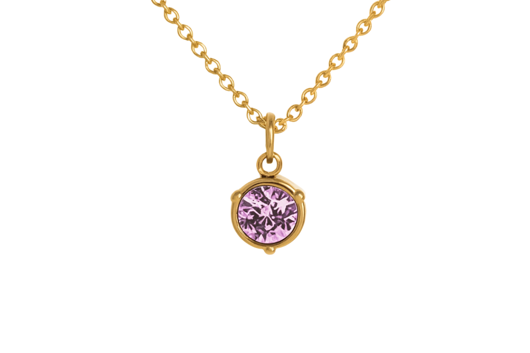 Birthstone Necklace | Classic Round Pendant