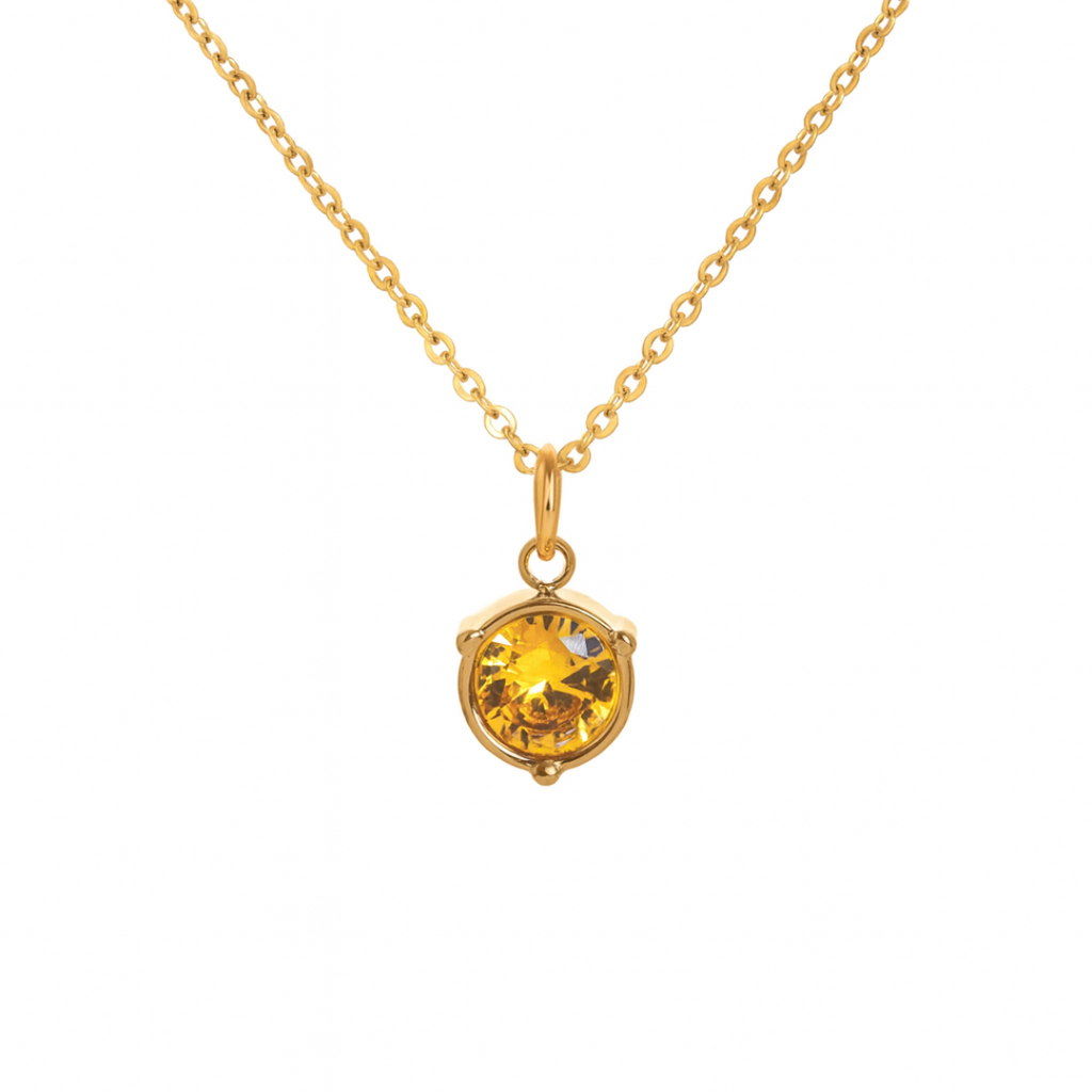 Birthstone Necklace | Classic Round Pendant