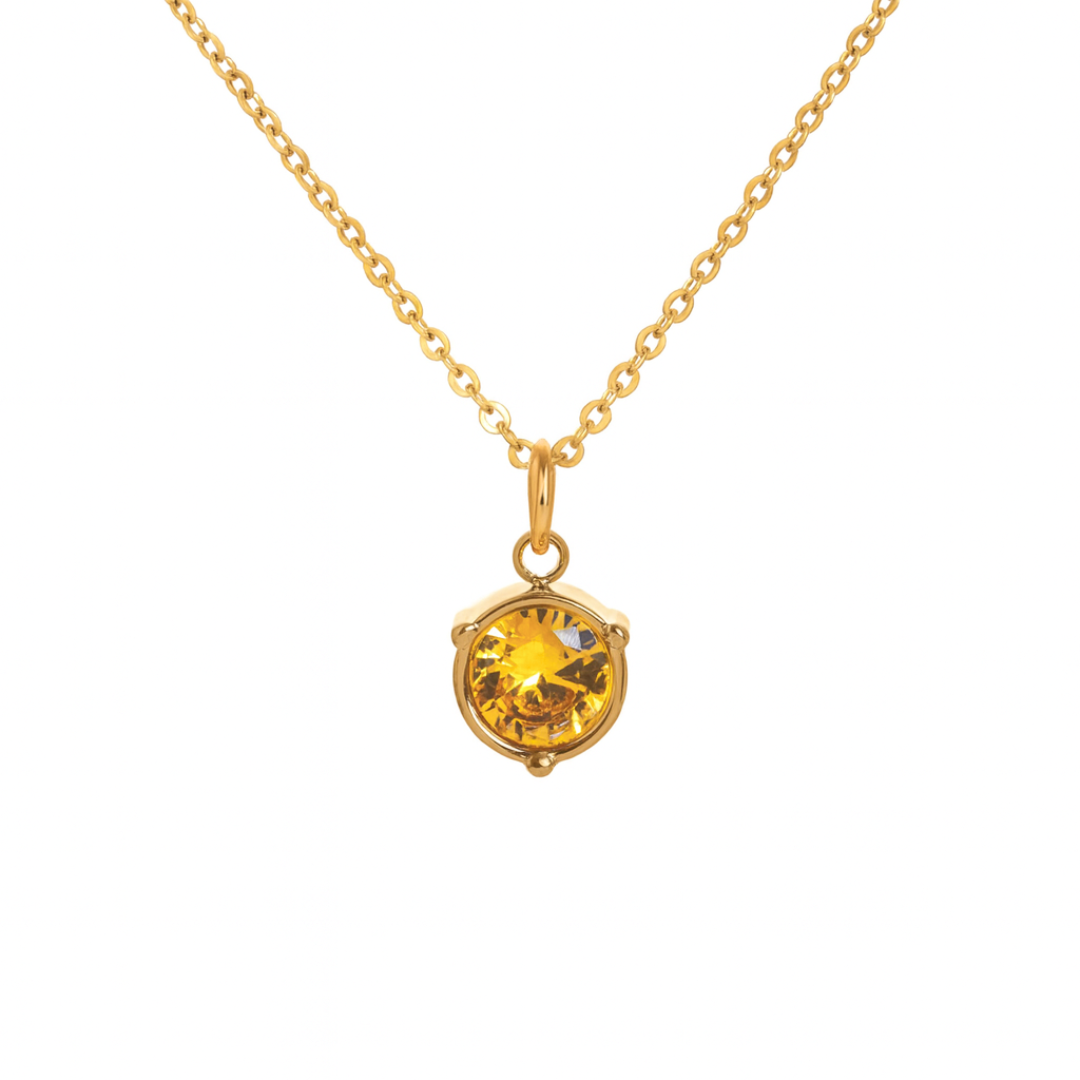 Birthstone Necklace | Classic Round Pendant
