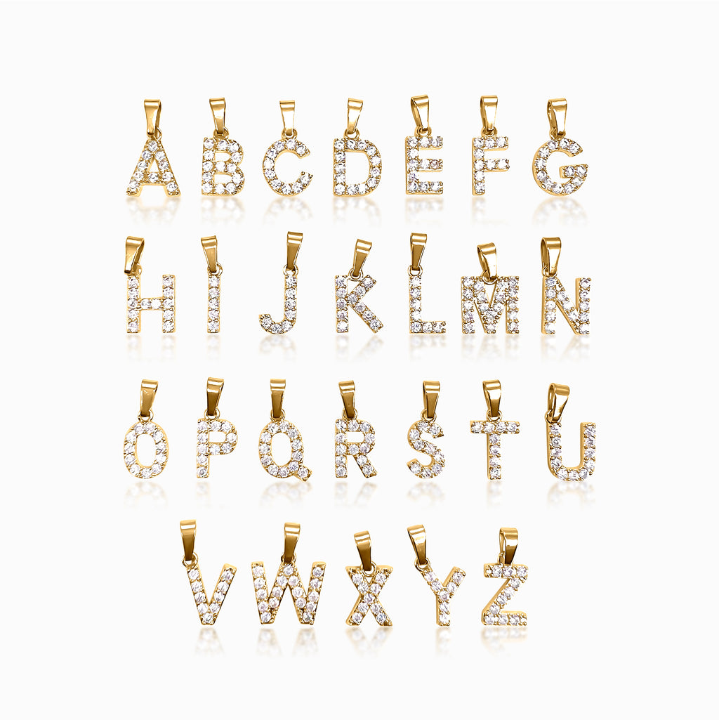 Dainty Pave Initial Necklace
