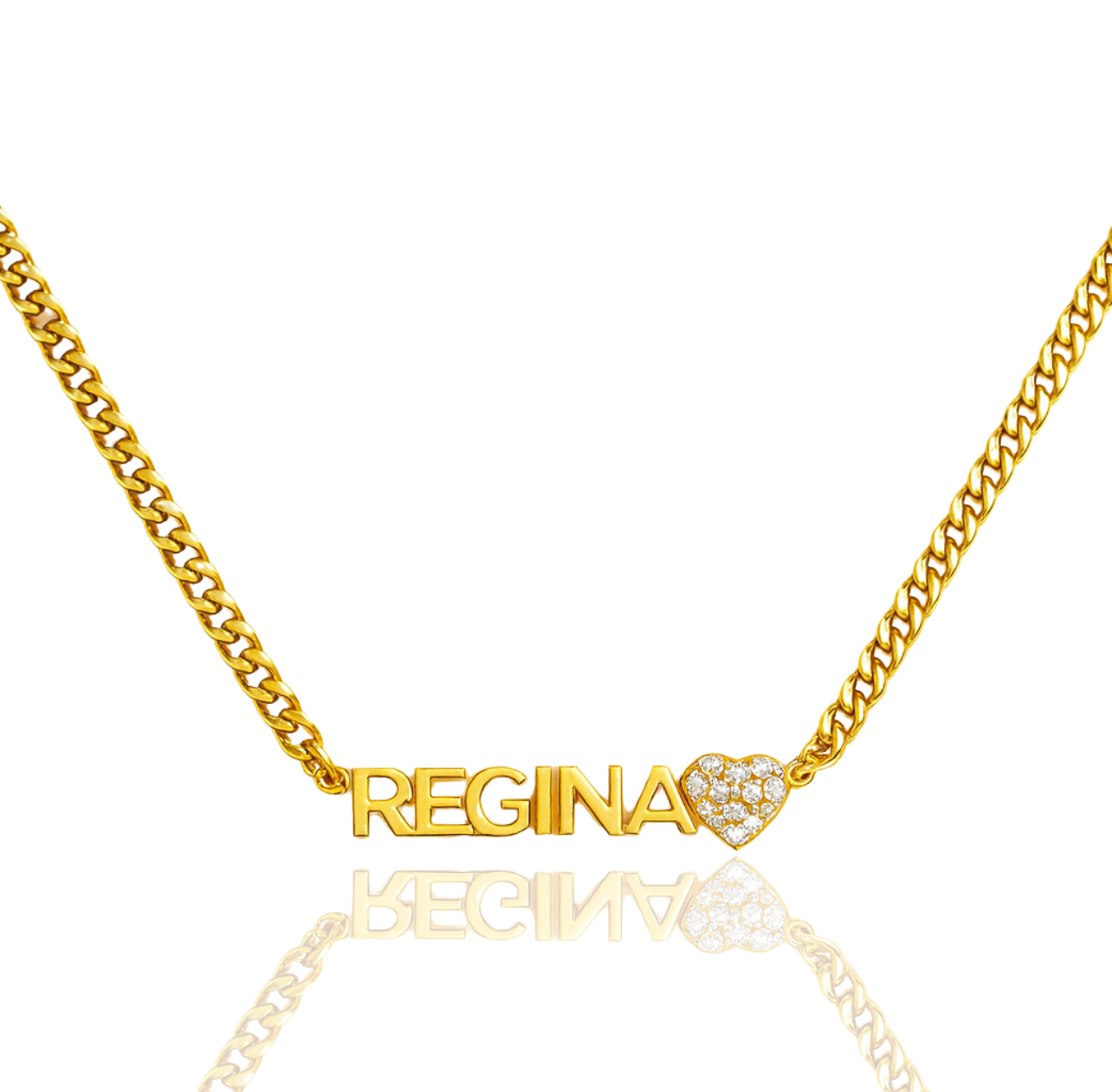 Name Necklace w/ Bling Heart