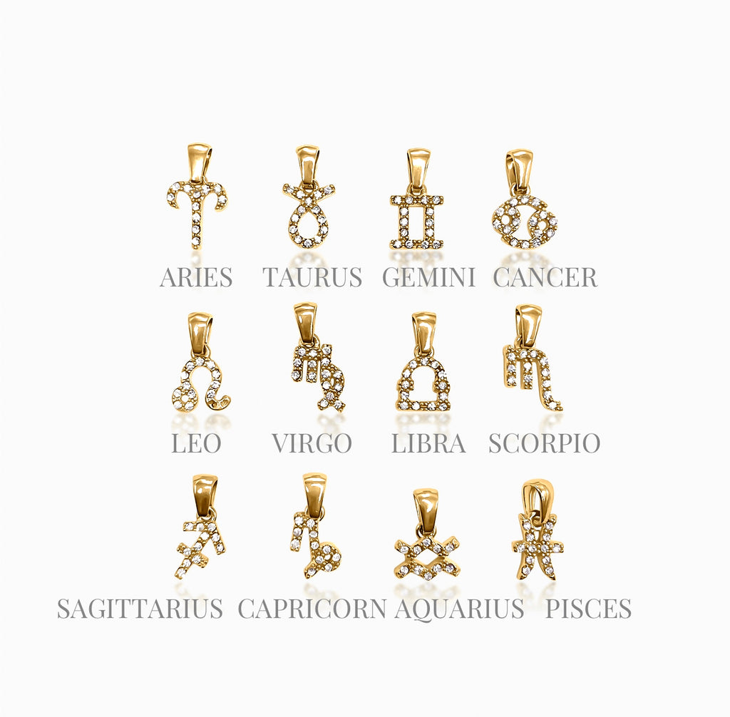 Dainty Pave Zodiac Necklace