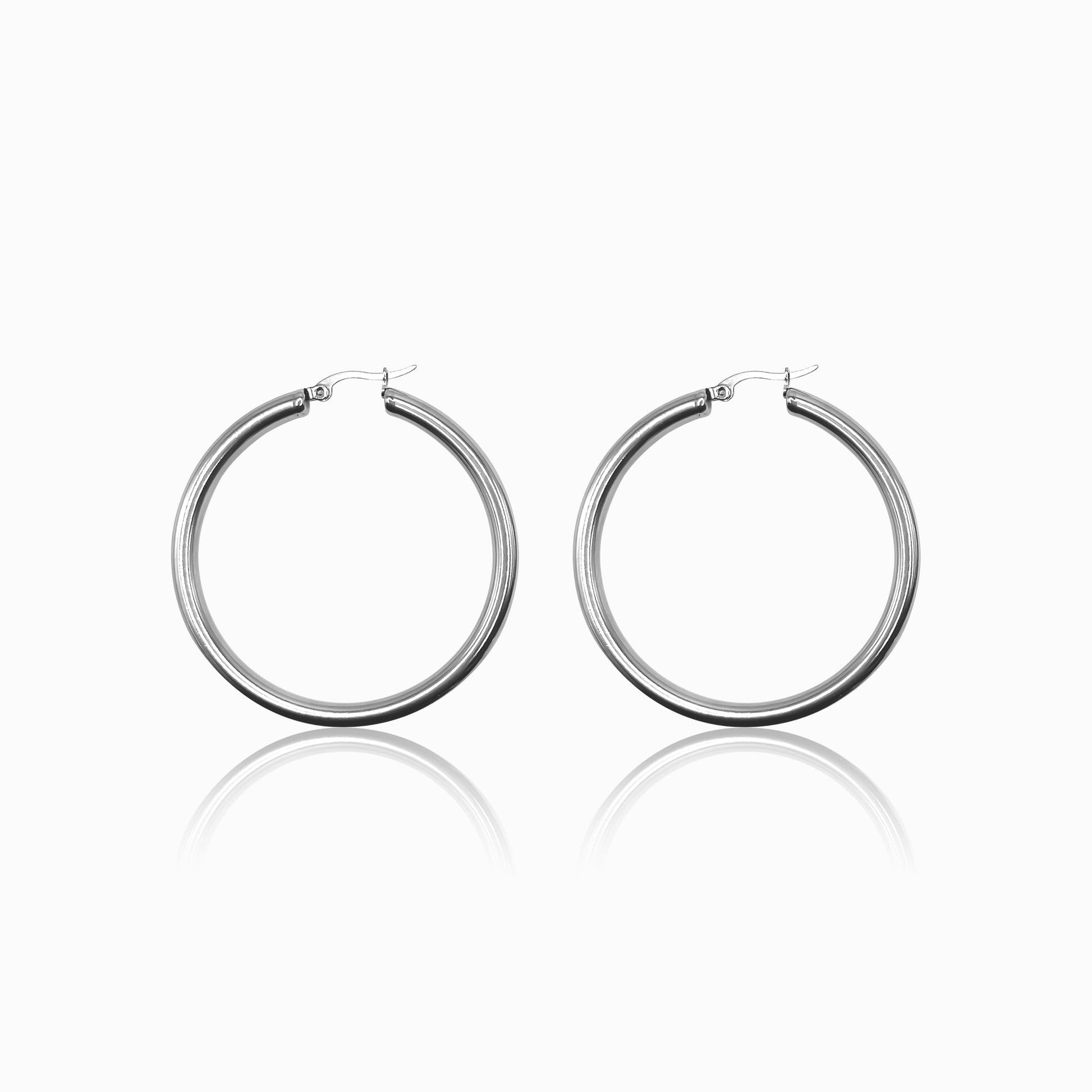 Laine Hoop Earrings | Silver