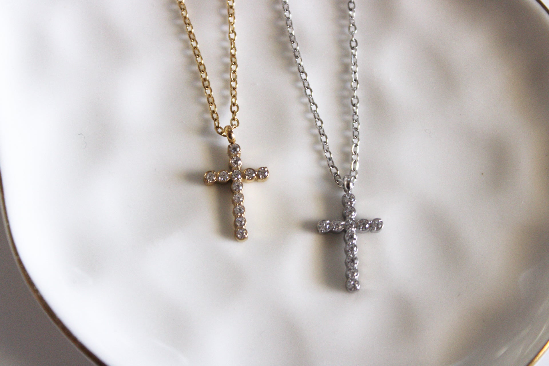 Dainty Pave Cross Necklace