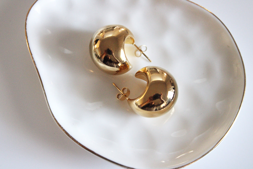 Small Bulb Stud Earrings | Gold