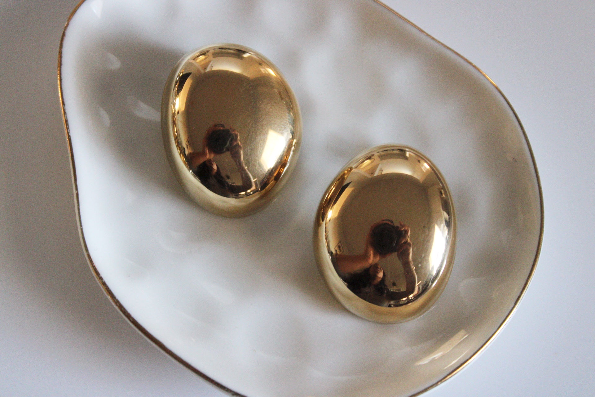 Oversized Oval Stud Earrings | Gold