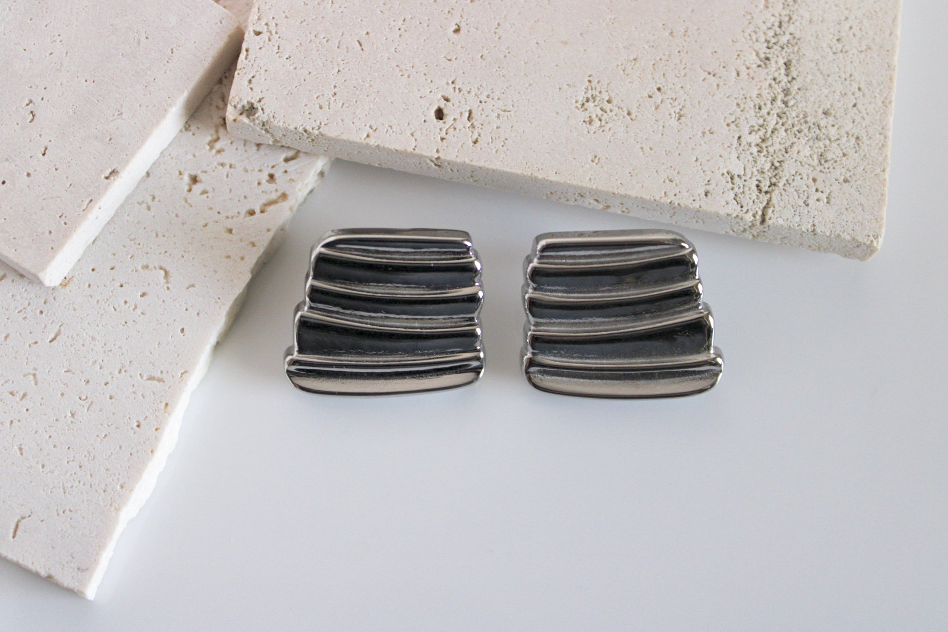 Lark Geometric Silver Earrings
