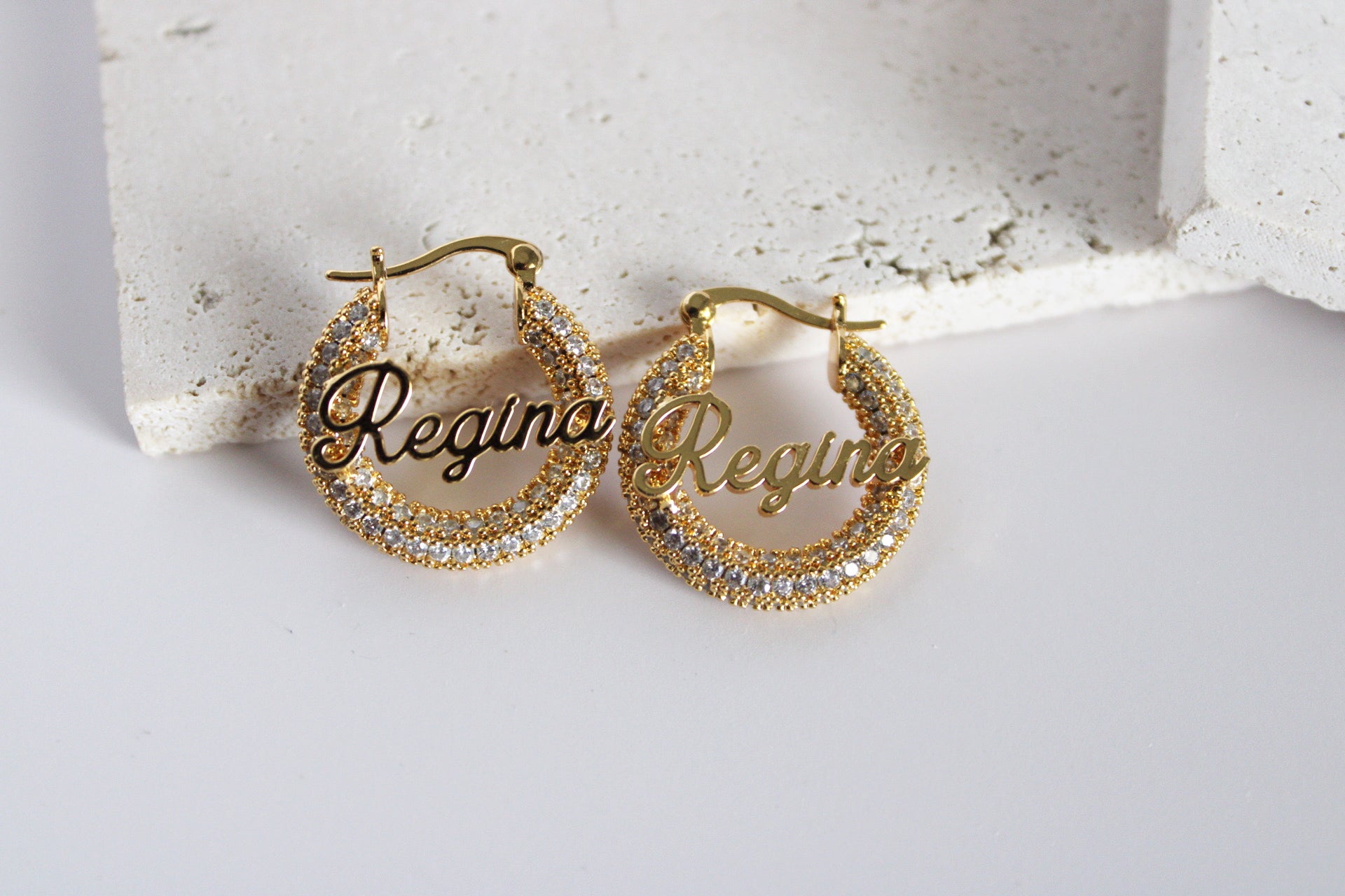 Custom Bamboo Bling Earrings