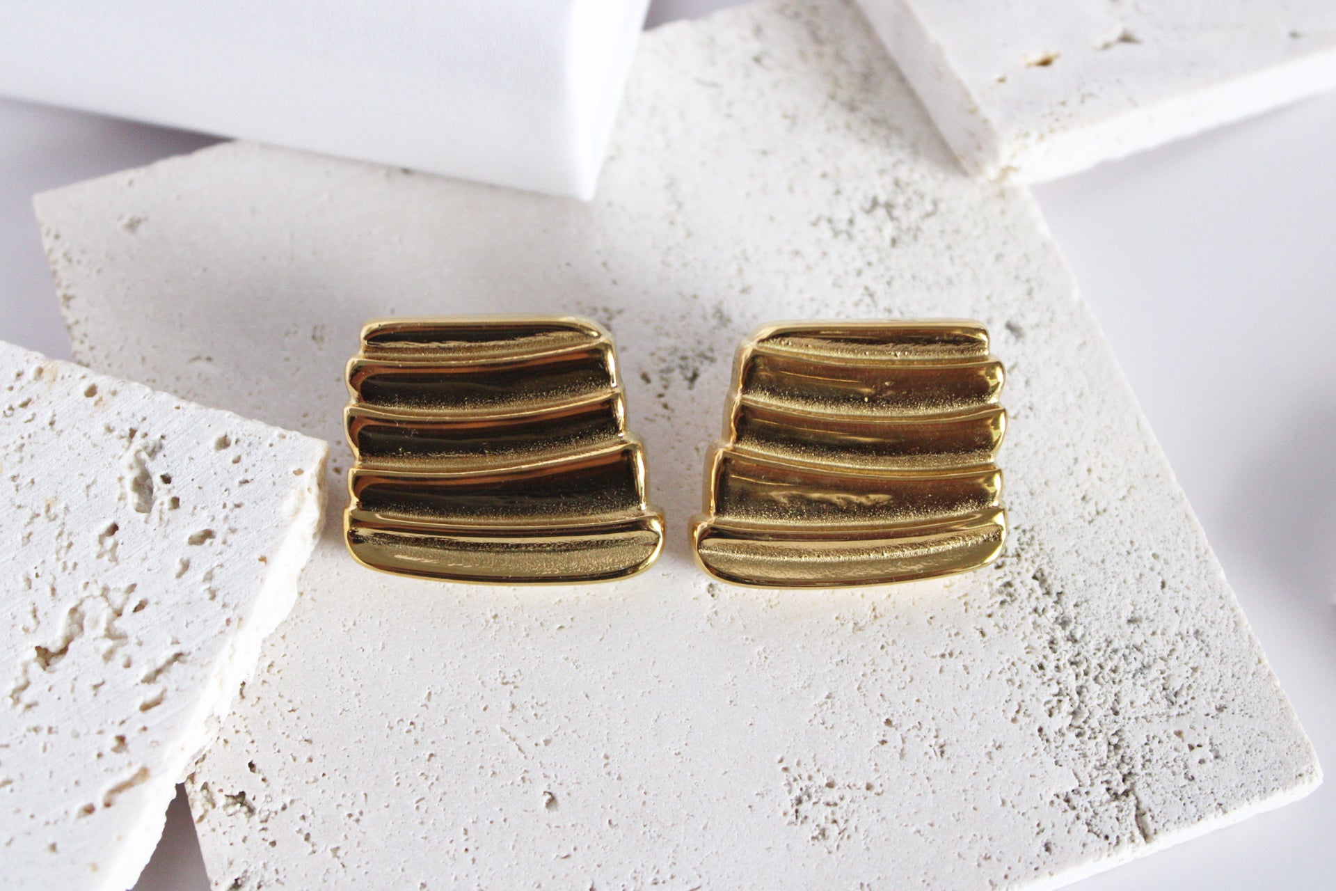 Lark Geometric Gold Earrings