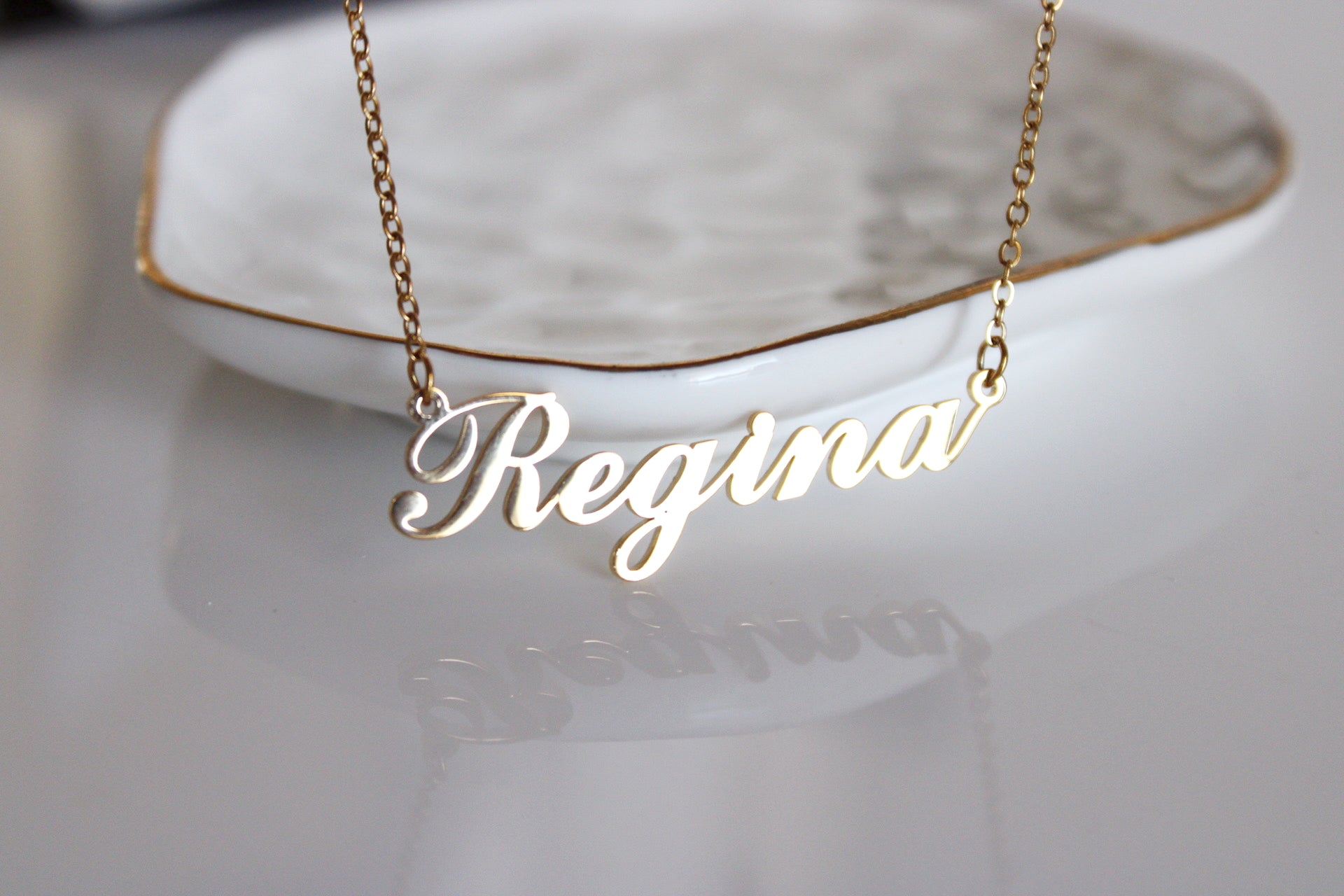 Classic Script Nameplate Necklace