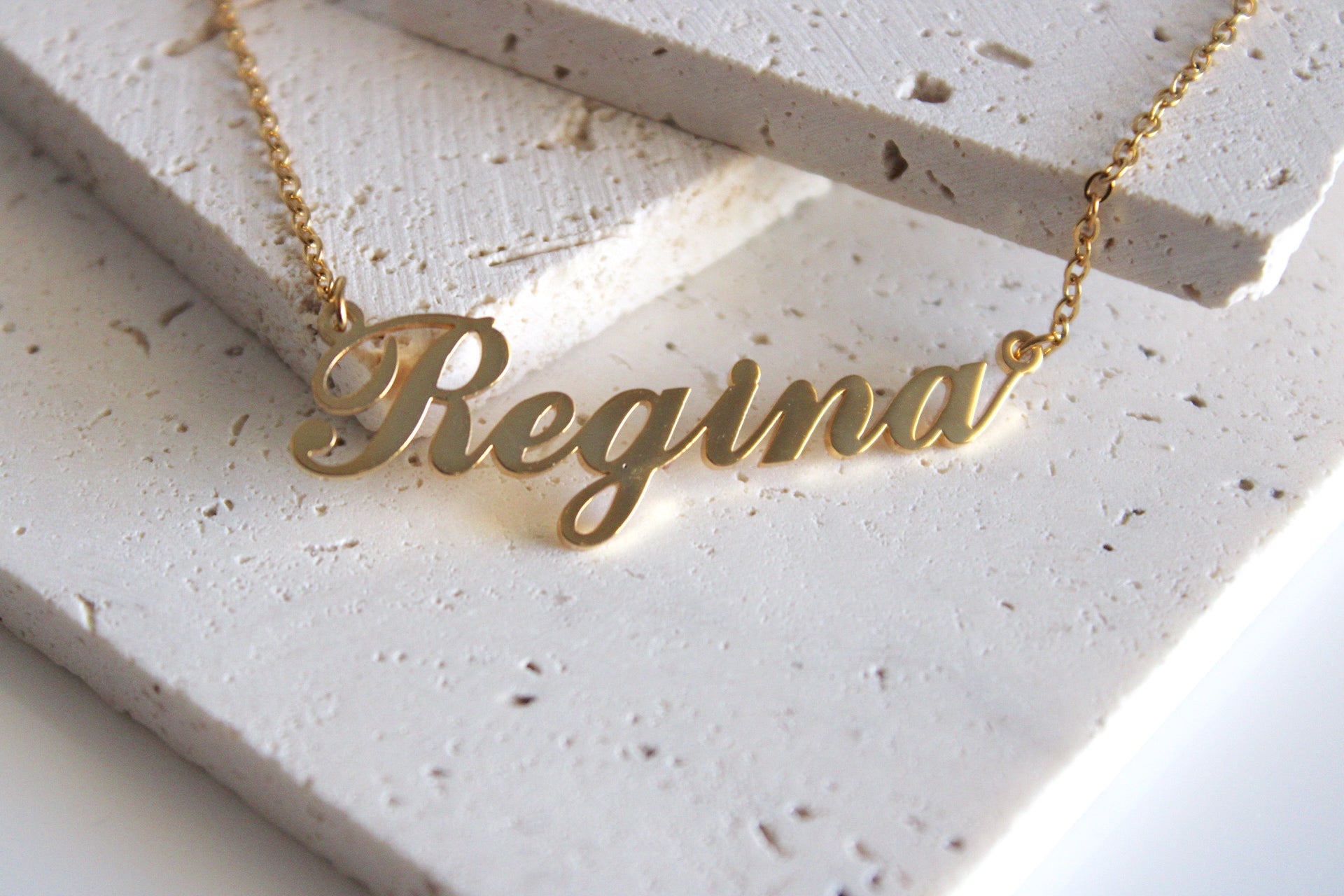 Classic Script Nameplate Necklace