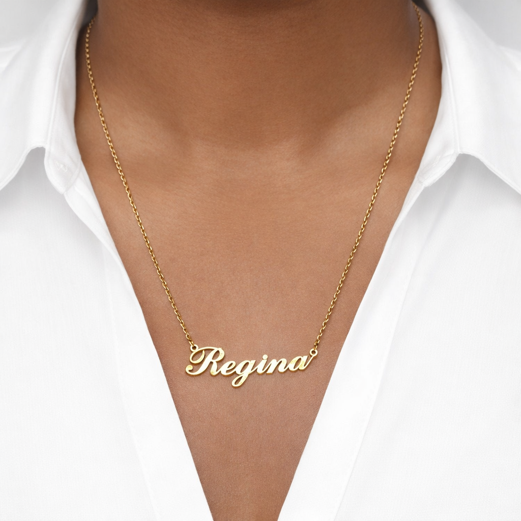 Classic Script Nameplate Necklace