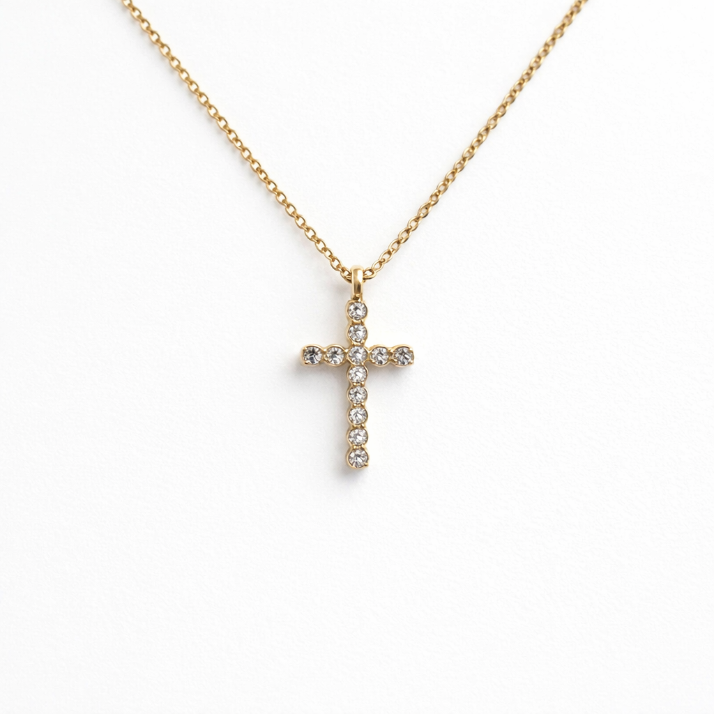 Dainty Pave Cross Necklace
