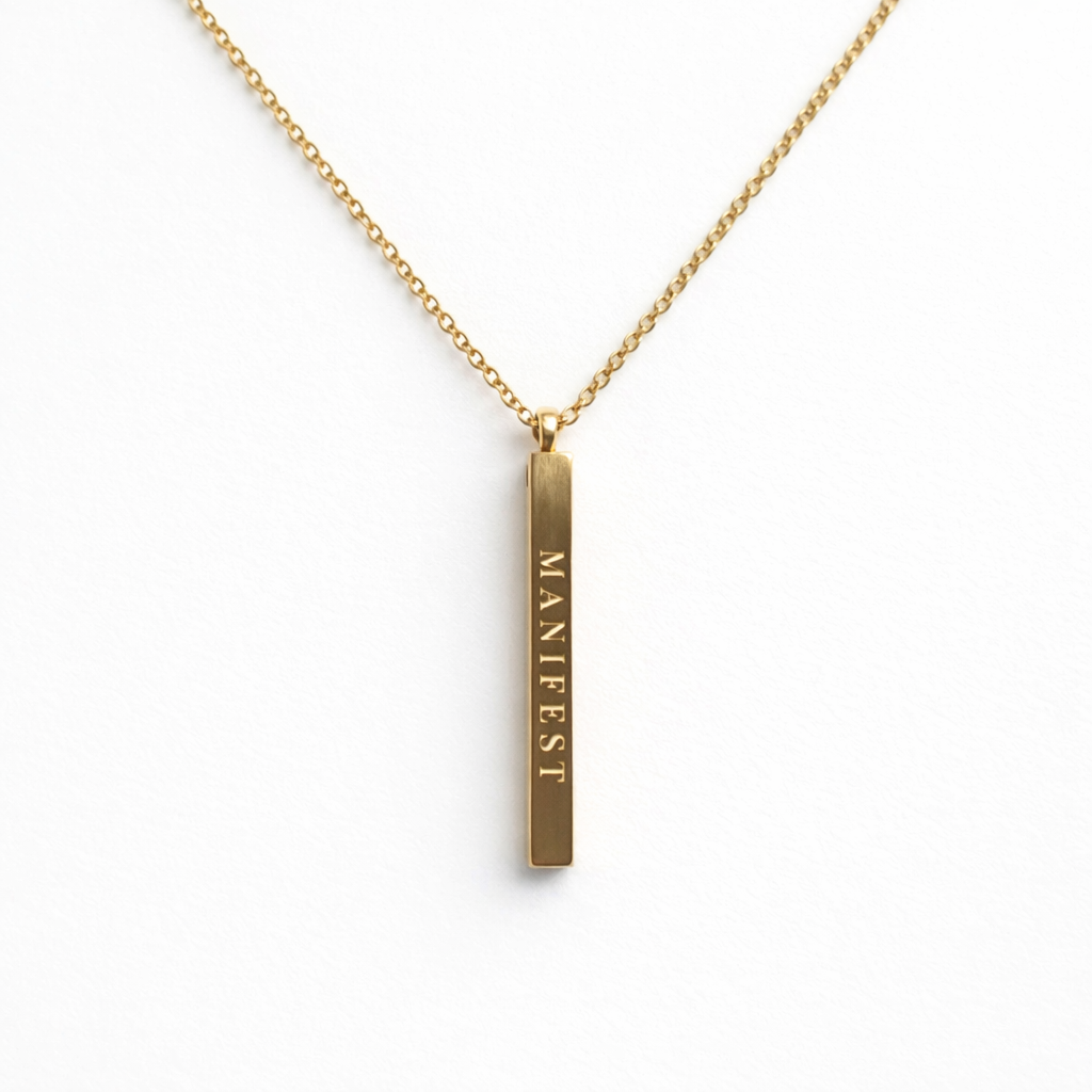 Manifest Bar Necklace | Gold