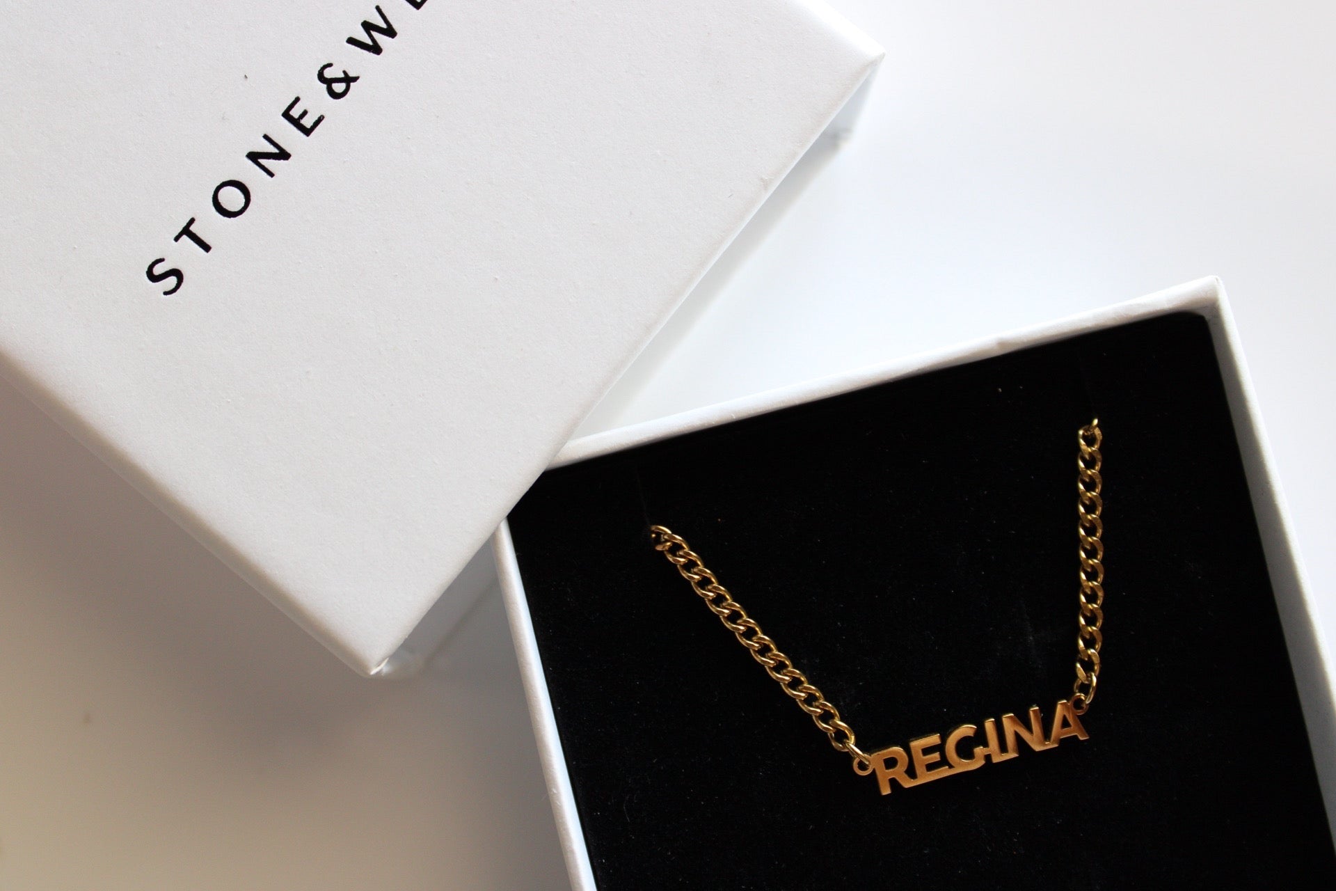 Name Necklace w/ Bling Heart